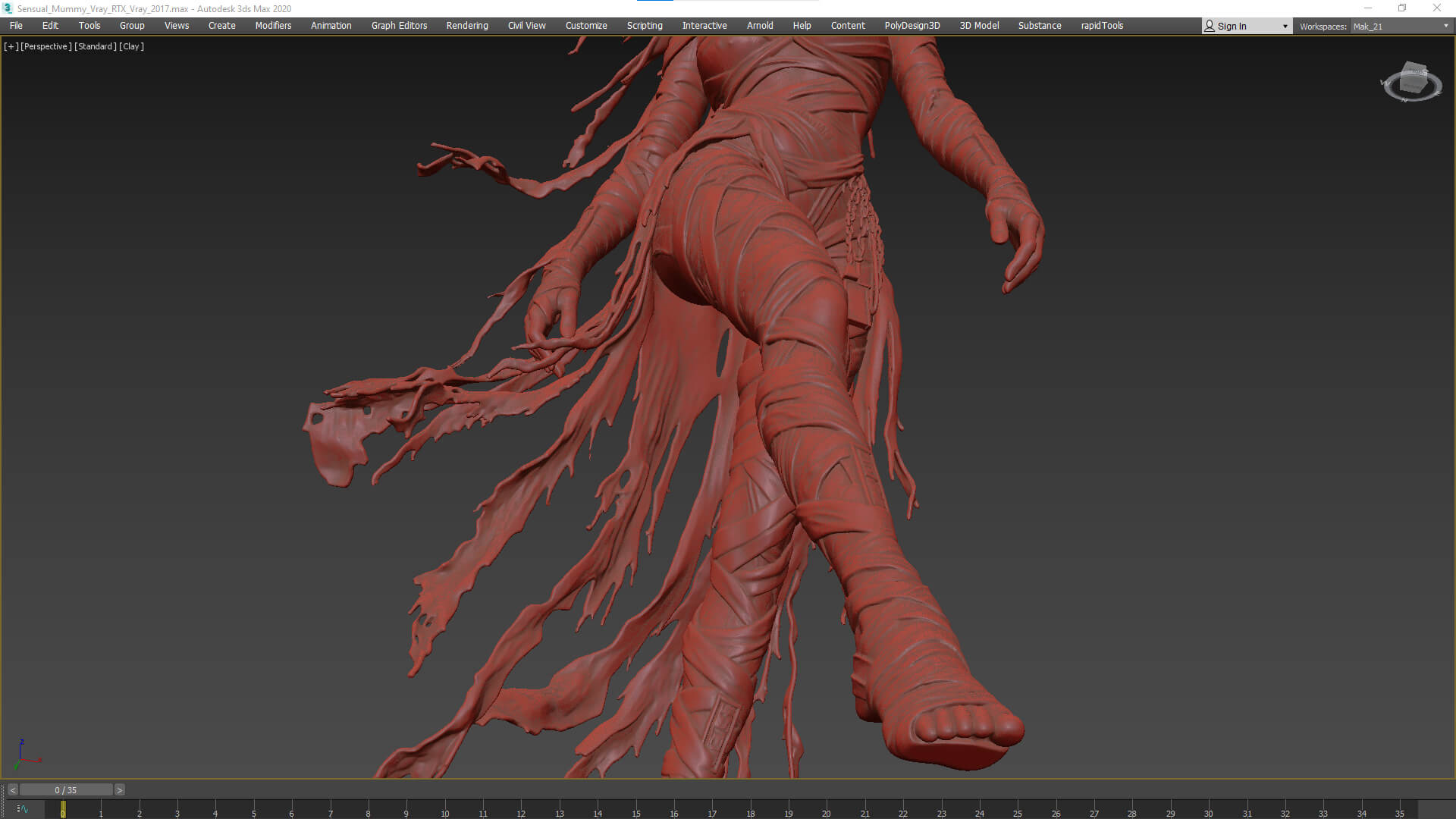 Sensual Mummy High-Detail 3D Model 3D Model