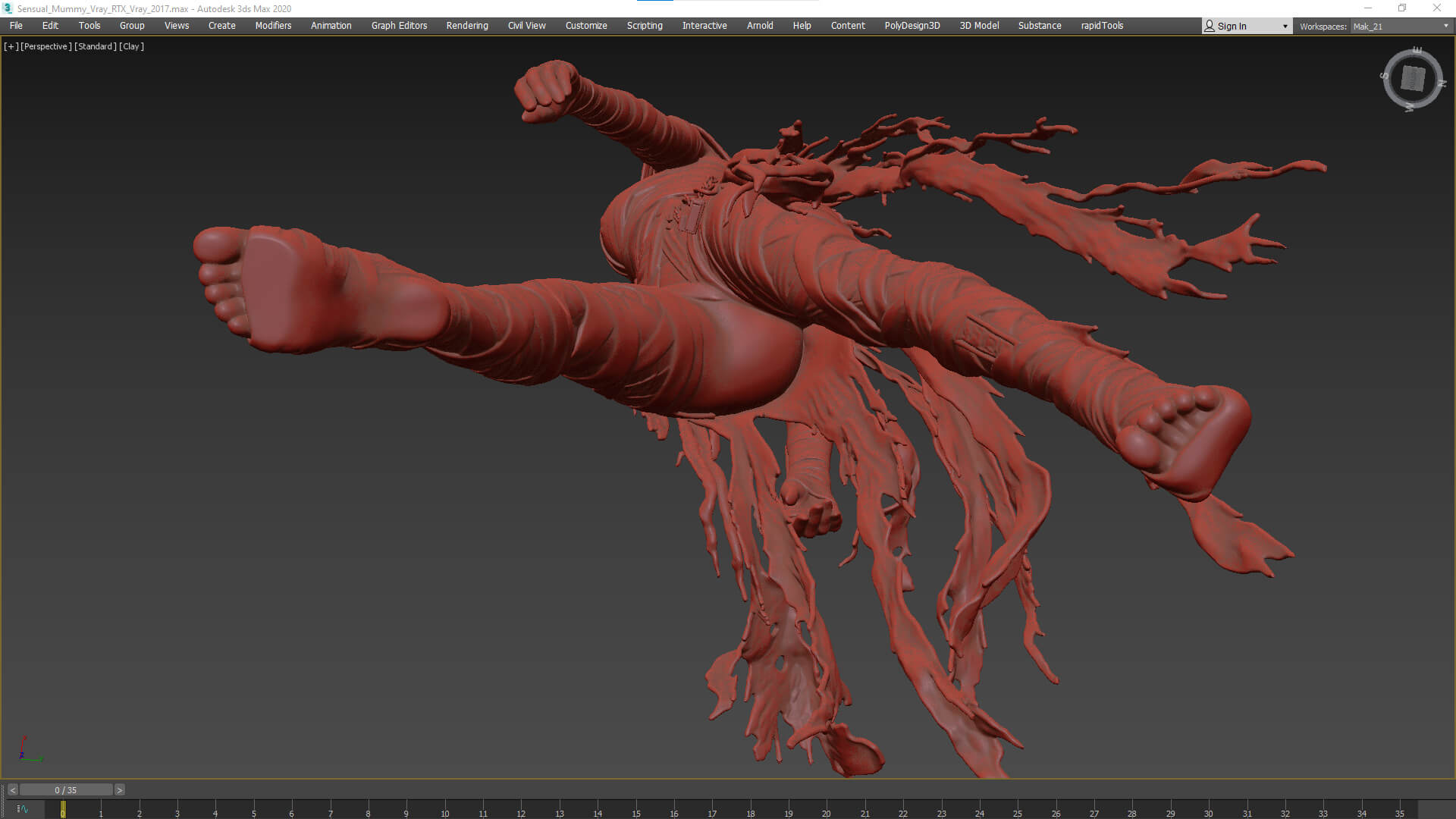 Sensual Mummy High-Detail 3D Model 3D Model