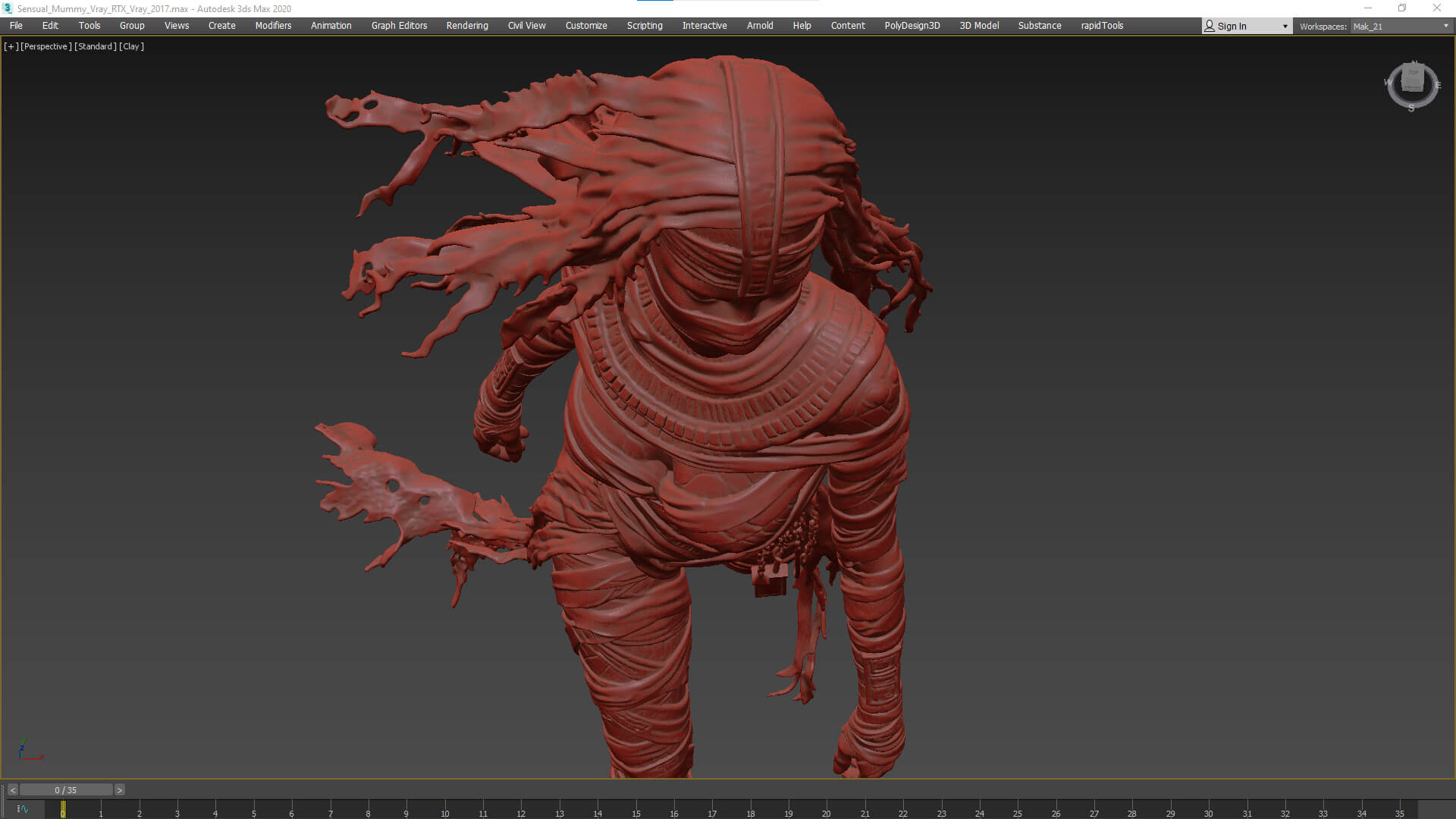 Sensual Mummy High-Detail 3D Model 3D Model