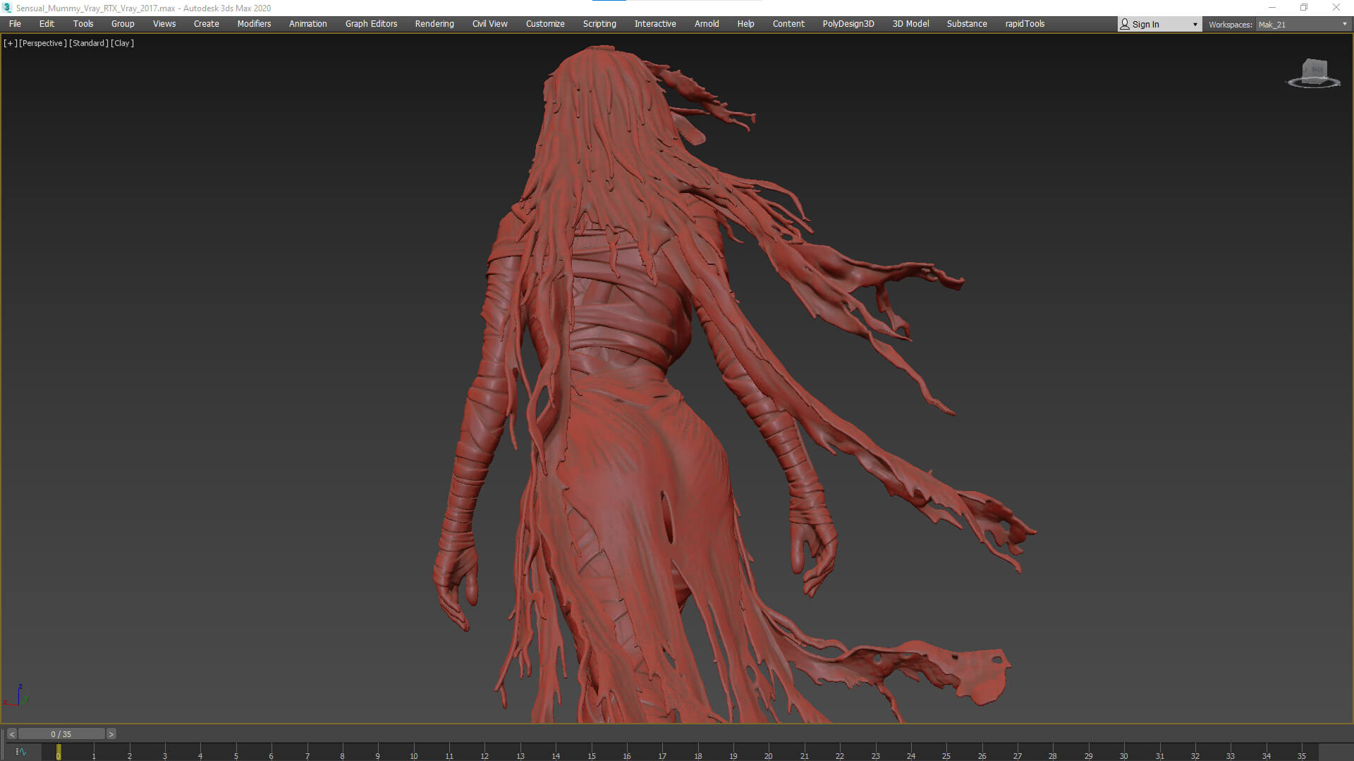 Sensual Mummy High-Detail 3D Model 3D Model