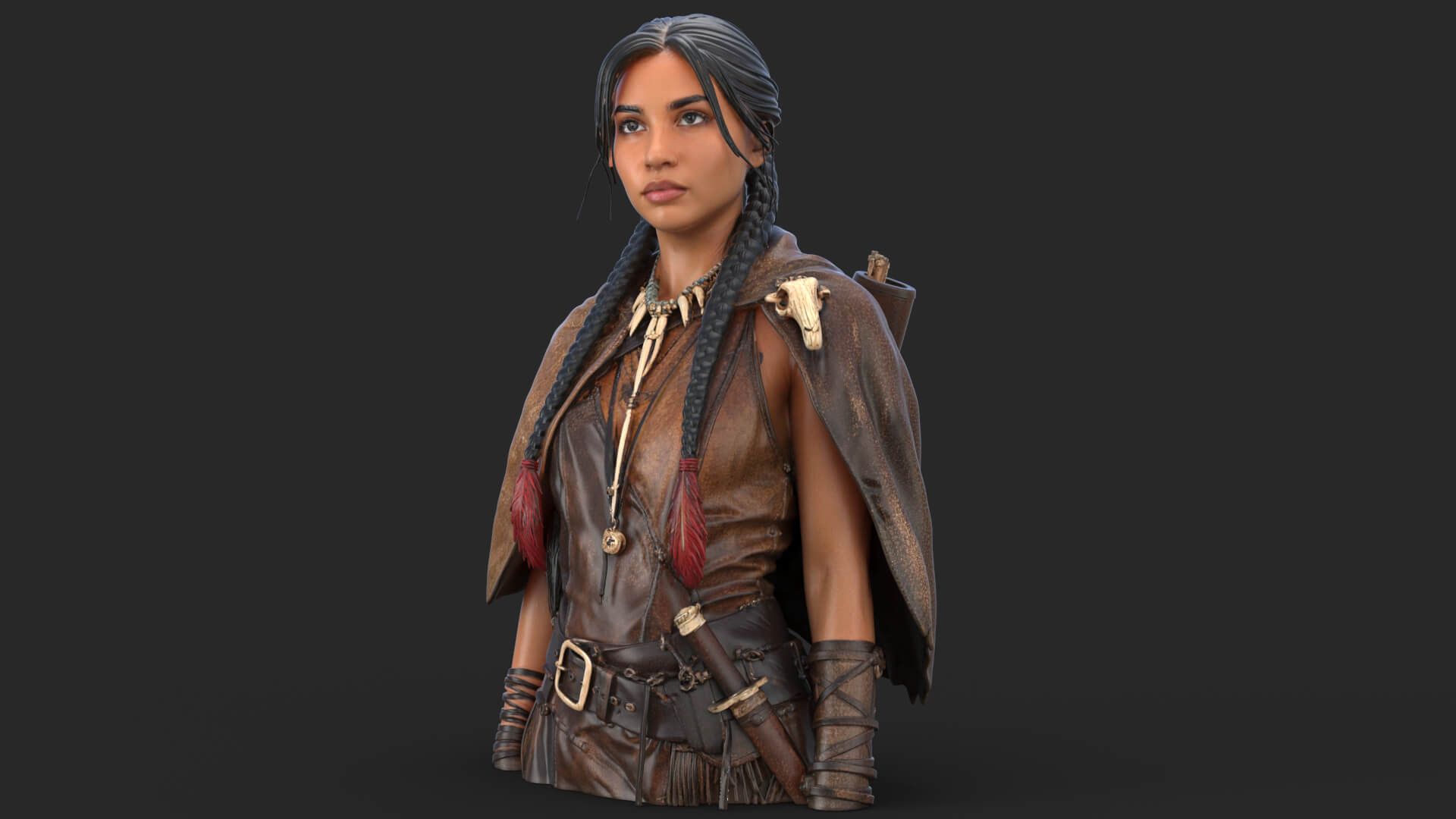 Tribal Girl Warrior High Detail 3D Model 3D Model