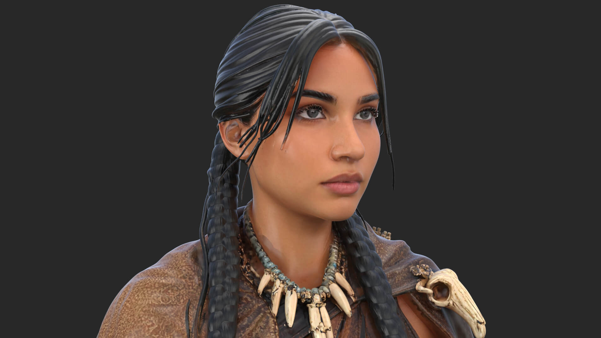 Tribal Girl Warrior High Detail 3D Model 3D Model