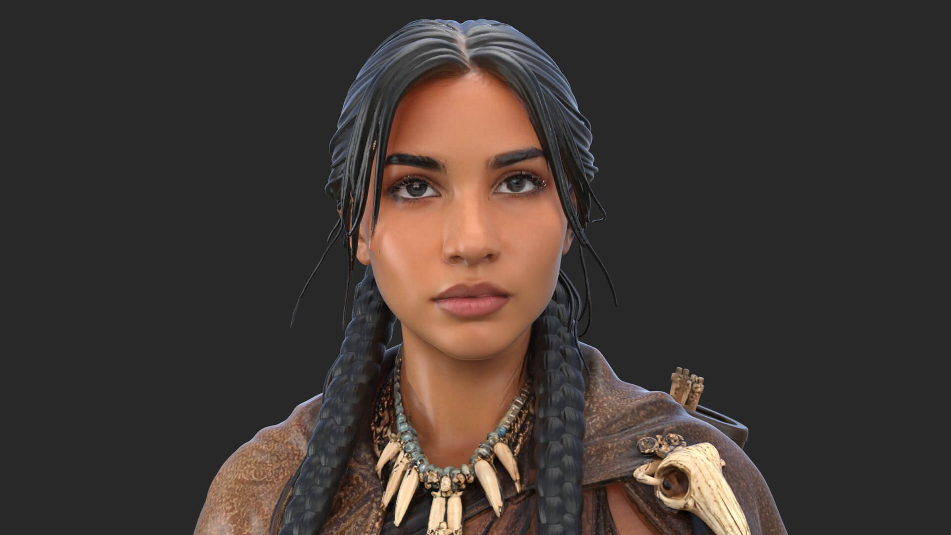 Tribal Girl Warrior High Detail 3D Model 3D Model