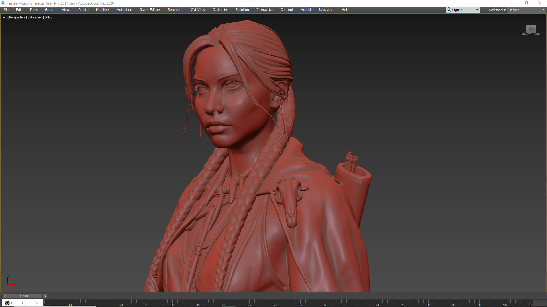 Tribal Girl Warrior High Detail 3D Model 3D Model