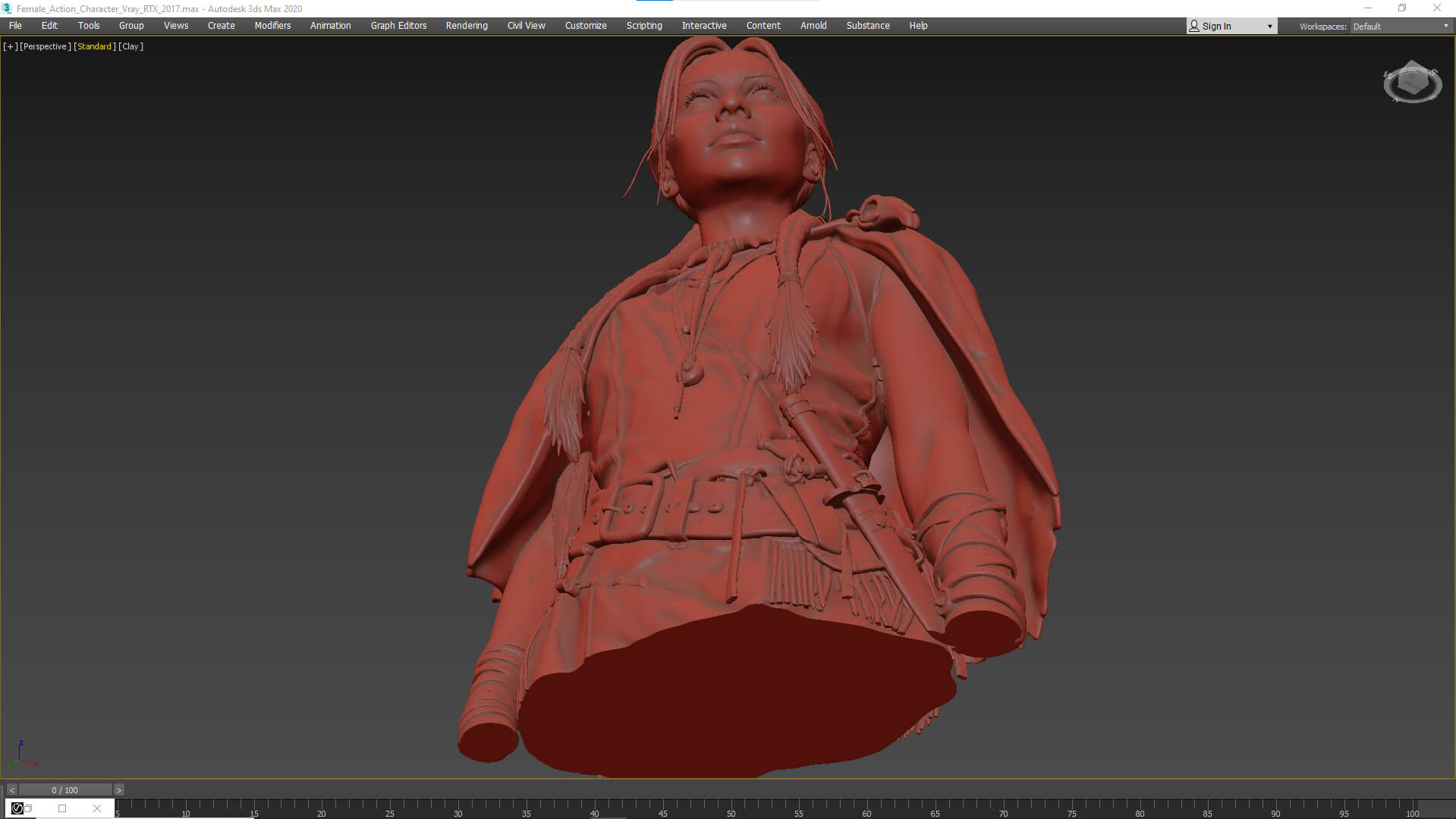 Tribal Girl Warrior High Detail 3D Model 3D Model