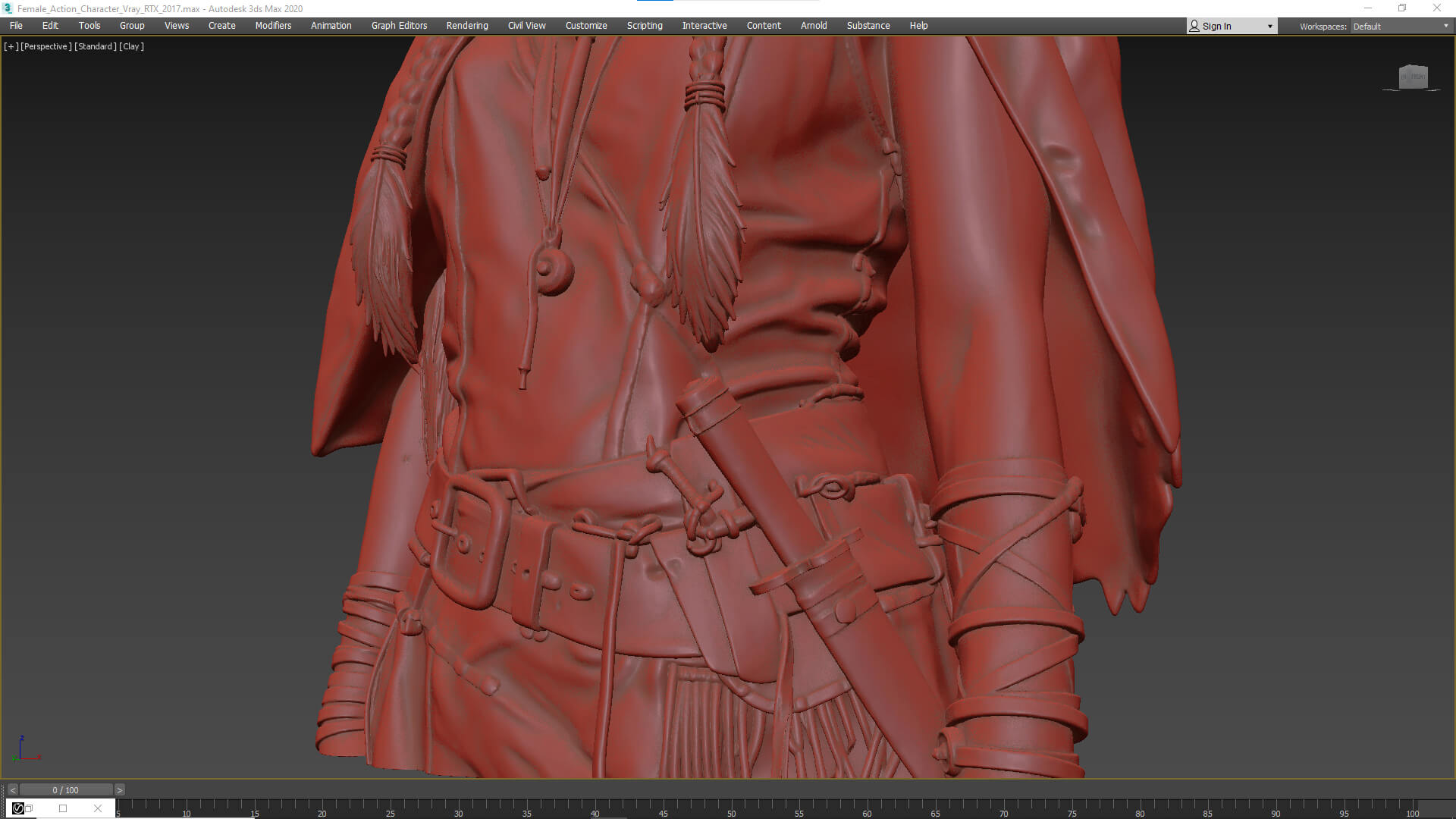 Tribal Girl Warrior High Detail 3D Model 3D Model