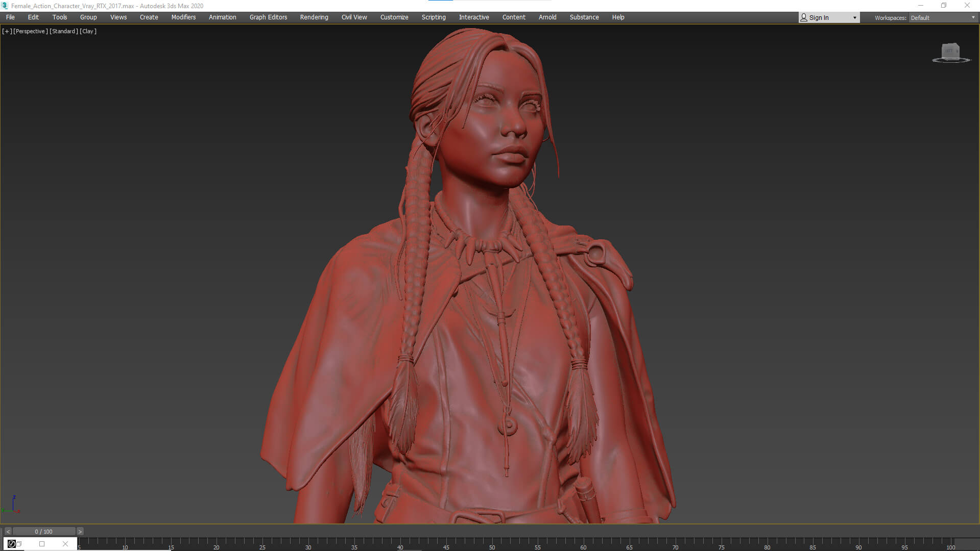 Tribal Girl Warrior High Detail 3D Model 3D Model