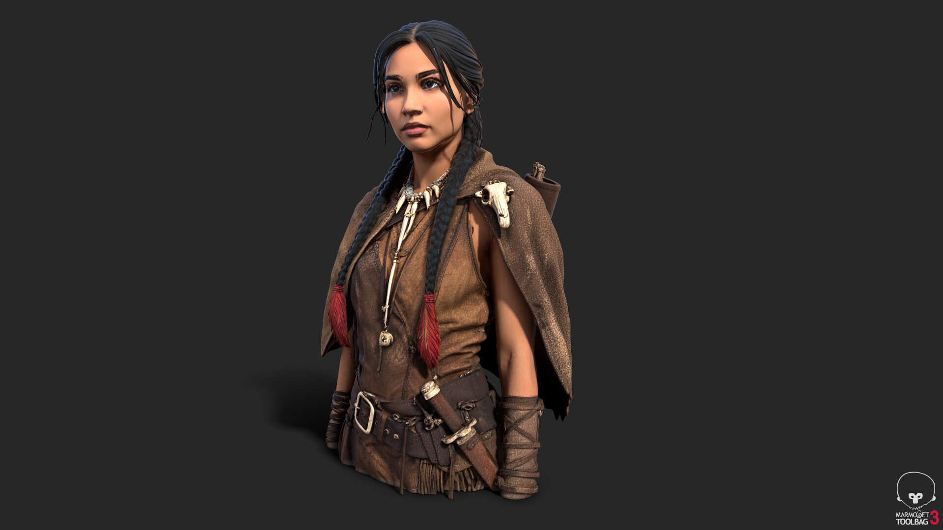 Tribal Girl Warrior High Detail 3D Model 3D Model