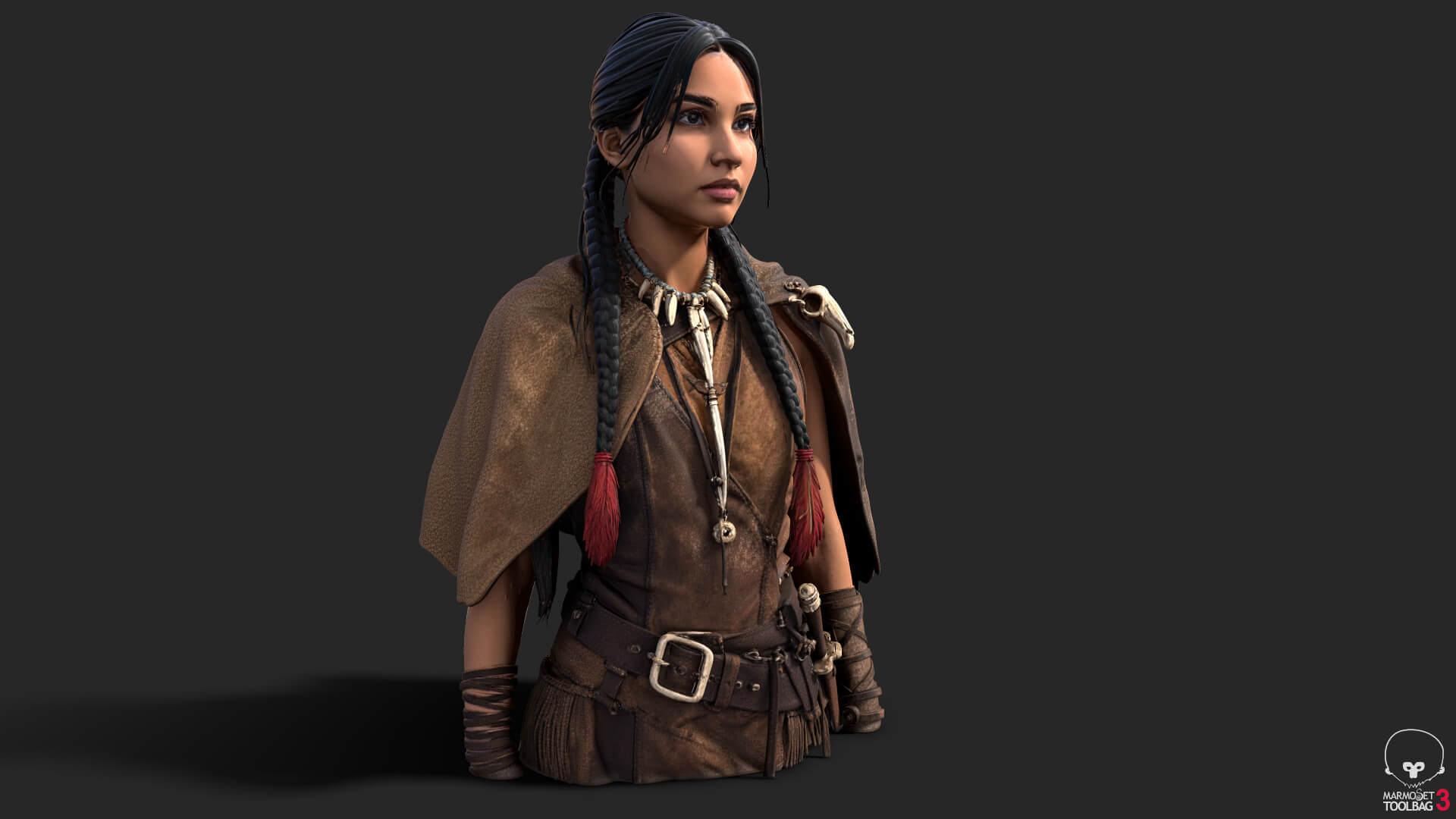 Tribal Girl Warrior High Detail 3D Model 3D Model