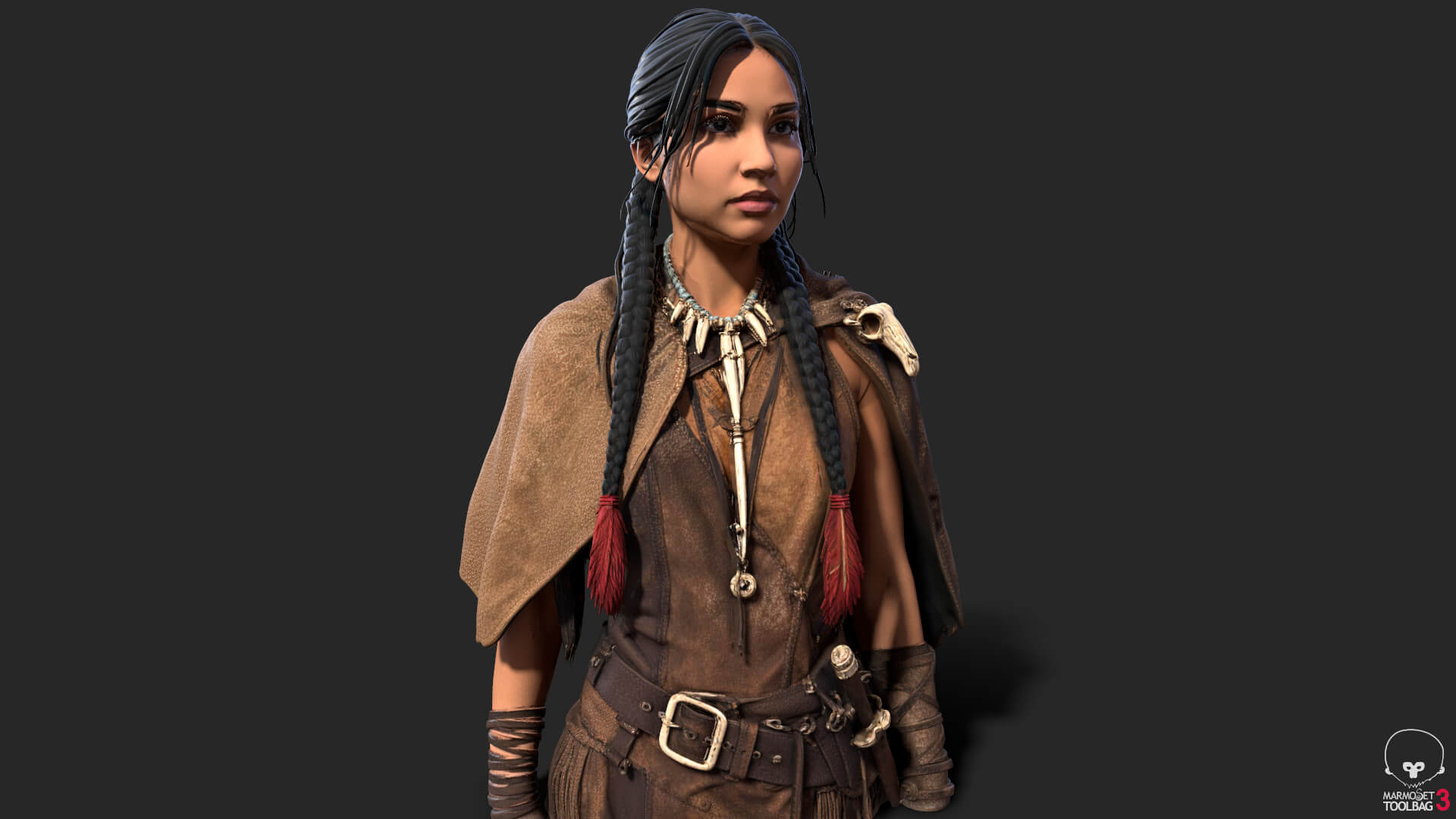 Tribal Girl Warrior High Detail 3D Model 3D Model