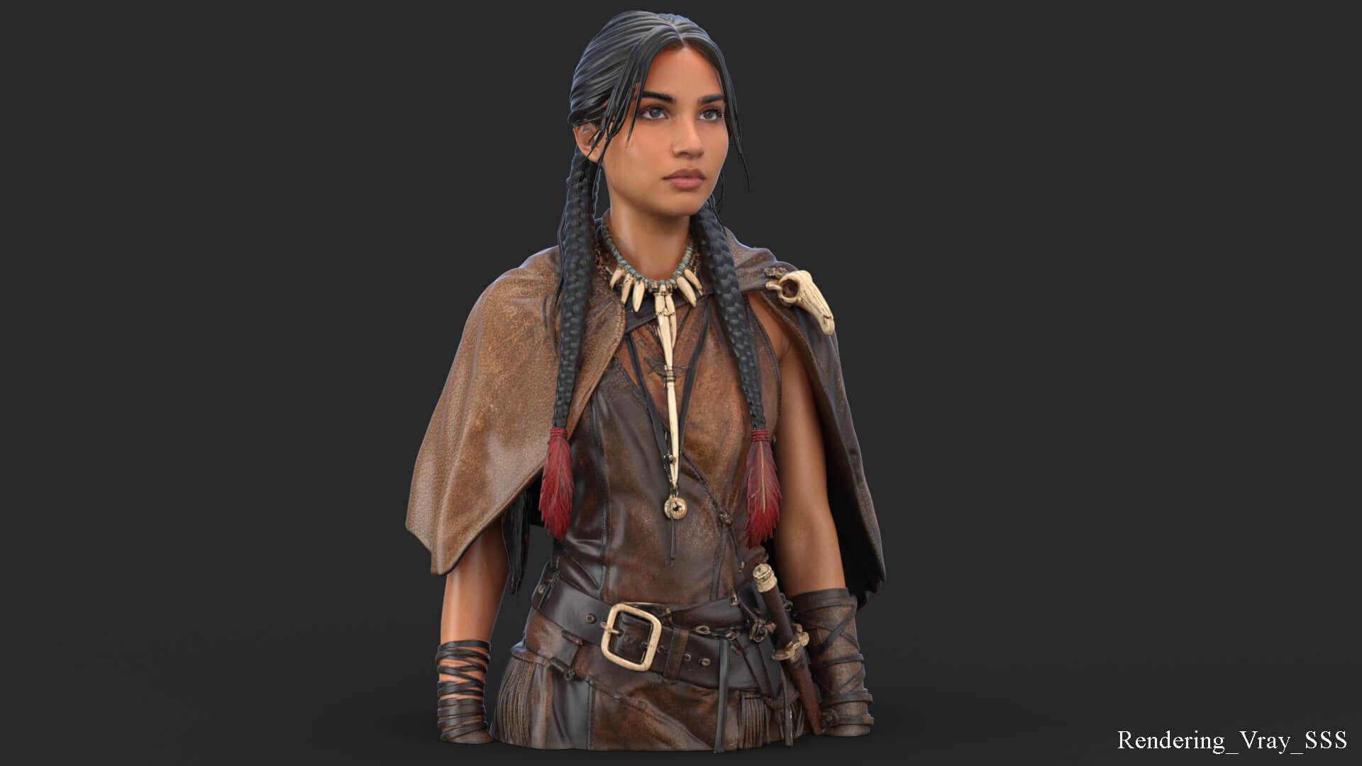 Tribal Girl Warrior High Detail 3D Model 3D Model