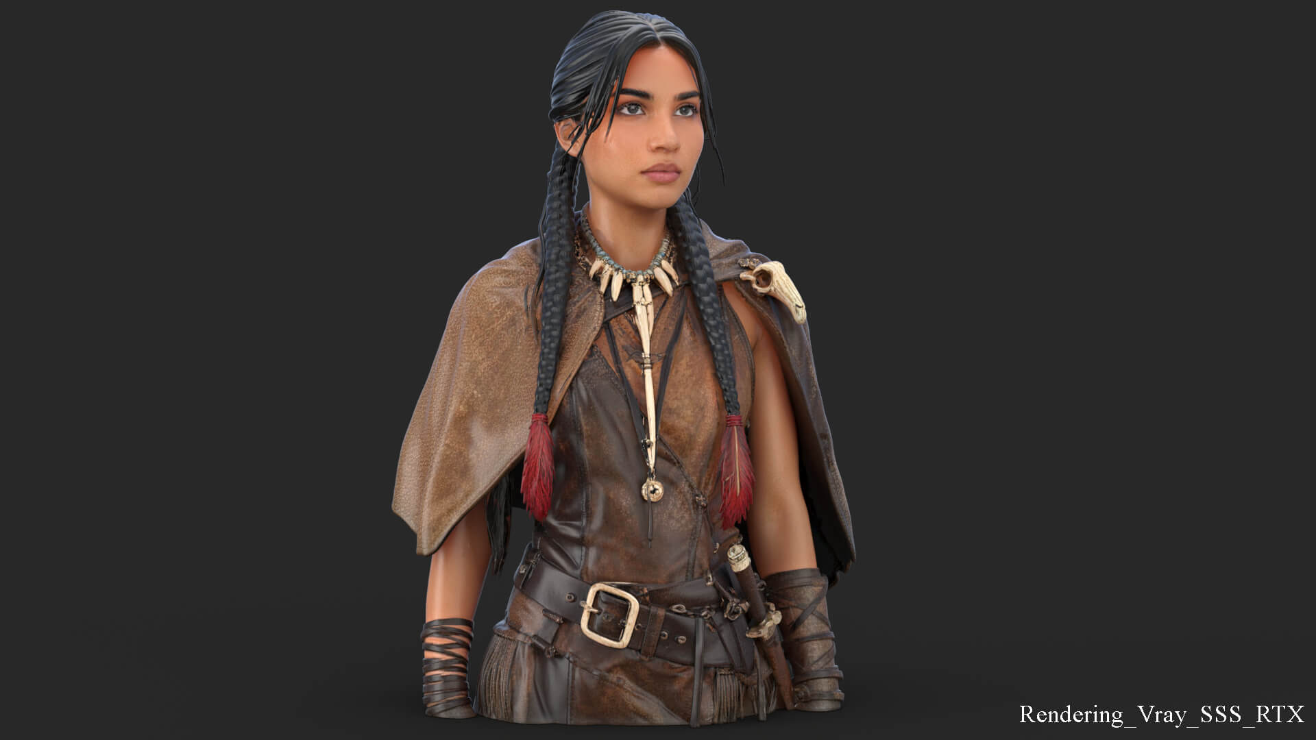 Tribal Girl Warrior High Detail 3D Model 3D Model