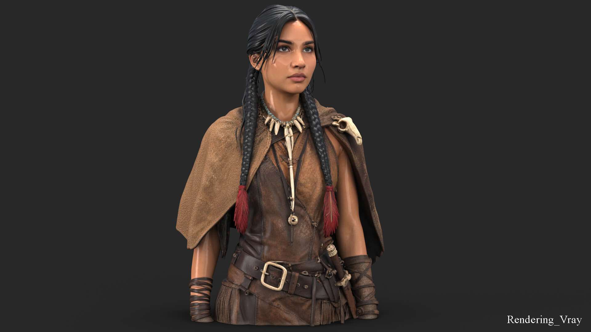 Tribal Girl Warrior High Detail 3D Model 3D Model