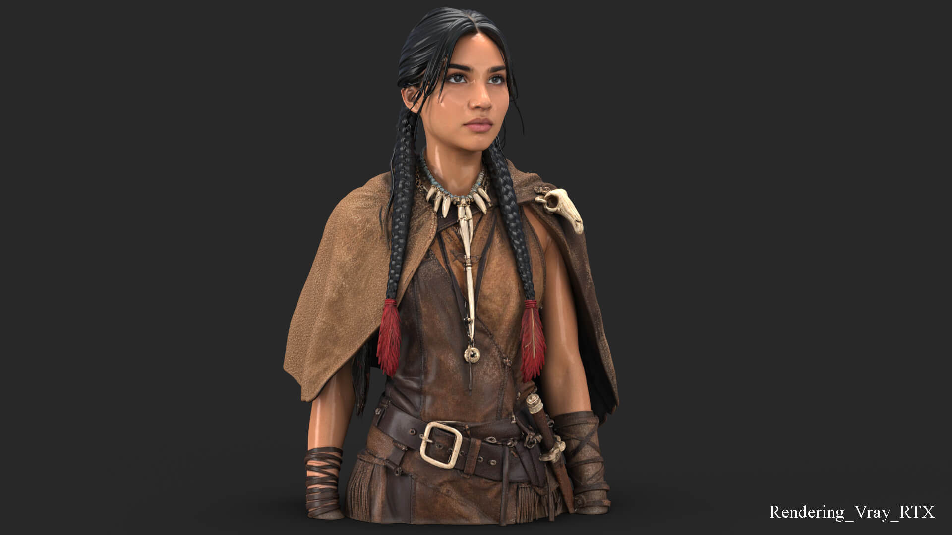 Tribal Girl Warrior High Detail 3D Model 3D Model