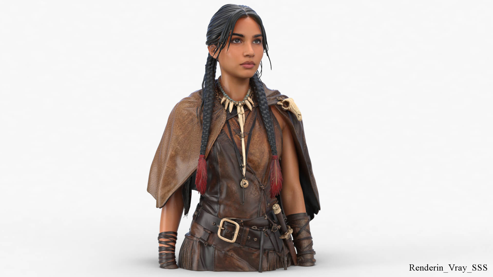 Tribal Girl Warrior High Detail 3D Model 3D Model