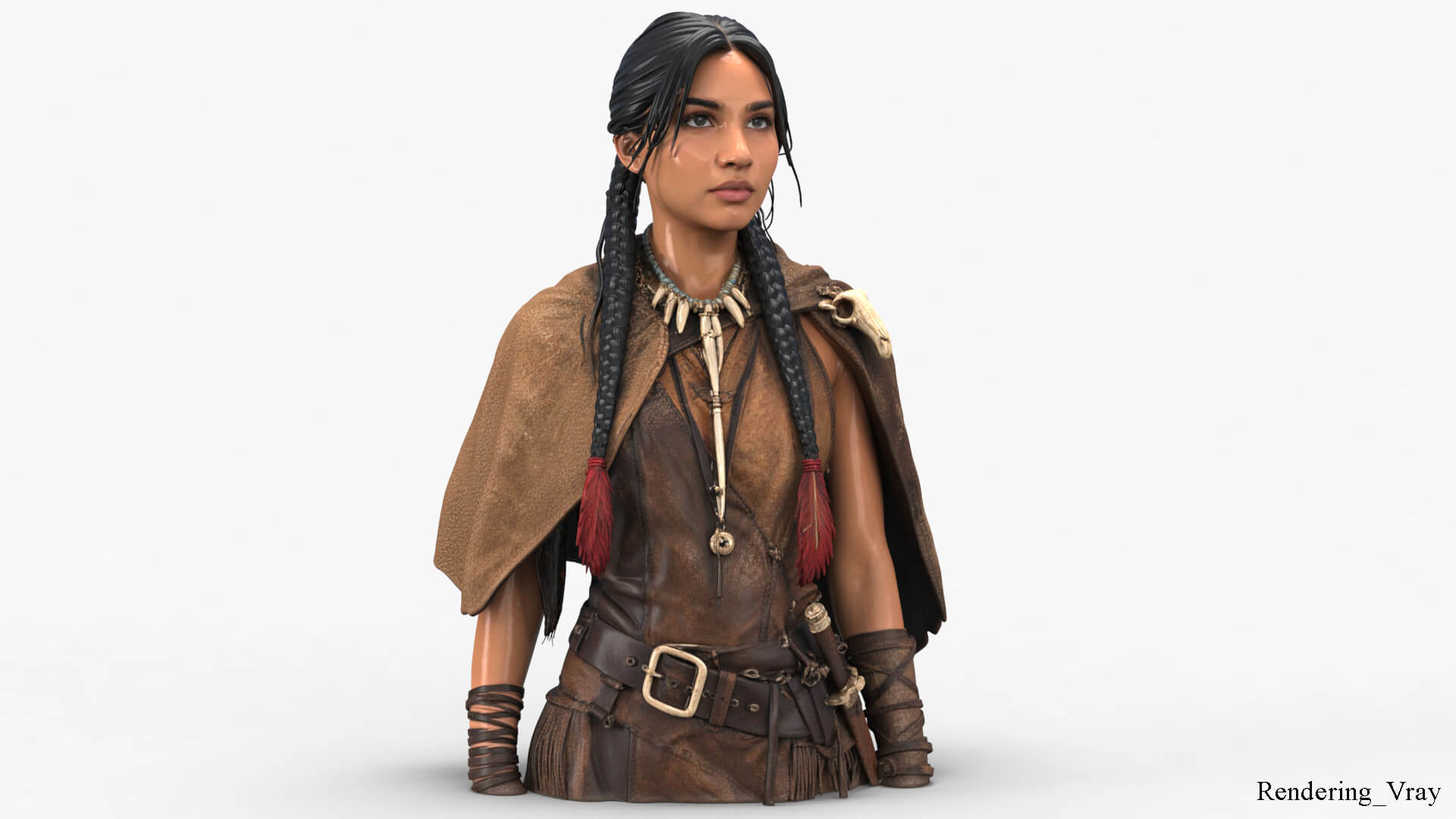 Tribal Girl Warrior High Detail 3D Model 3D Model