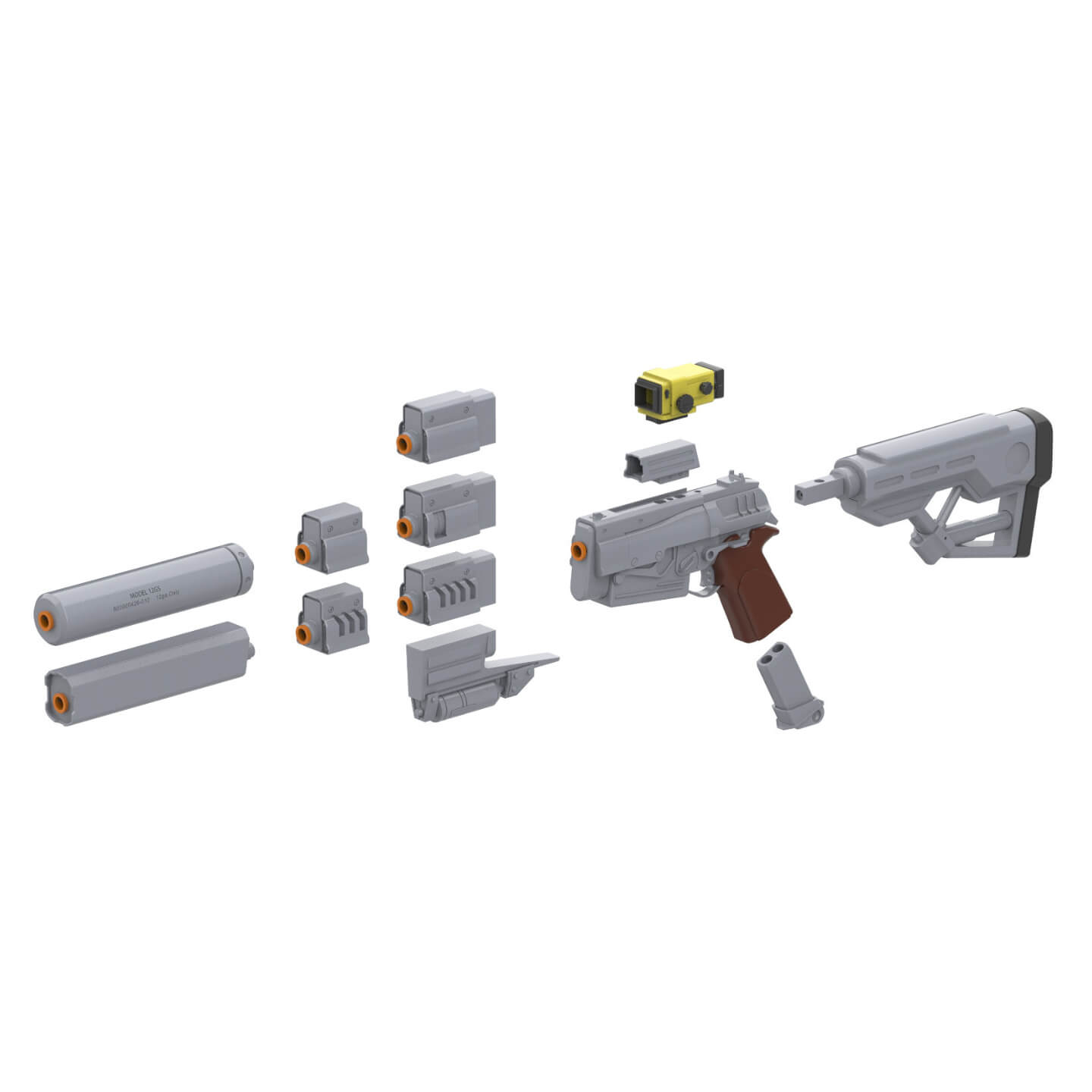 Fallout 10mm Pistol - STL OBJ CAD Bundle - Commercial Use 3D Model
