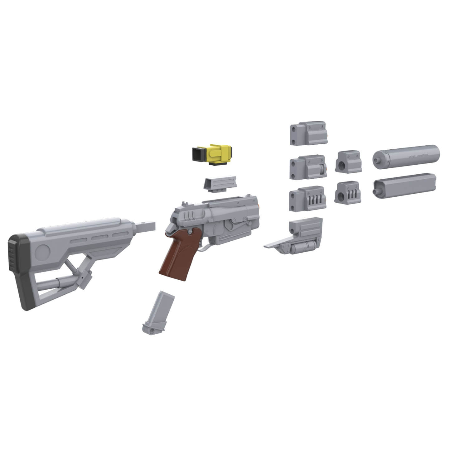 Fallout 10mm Pistol - STL OBJ CAD Bundle - Commercial Use 3D Model