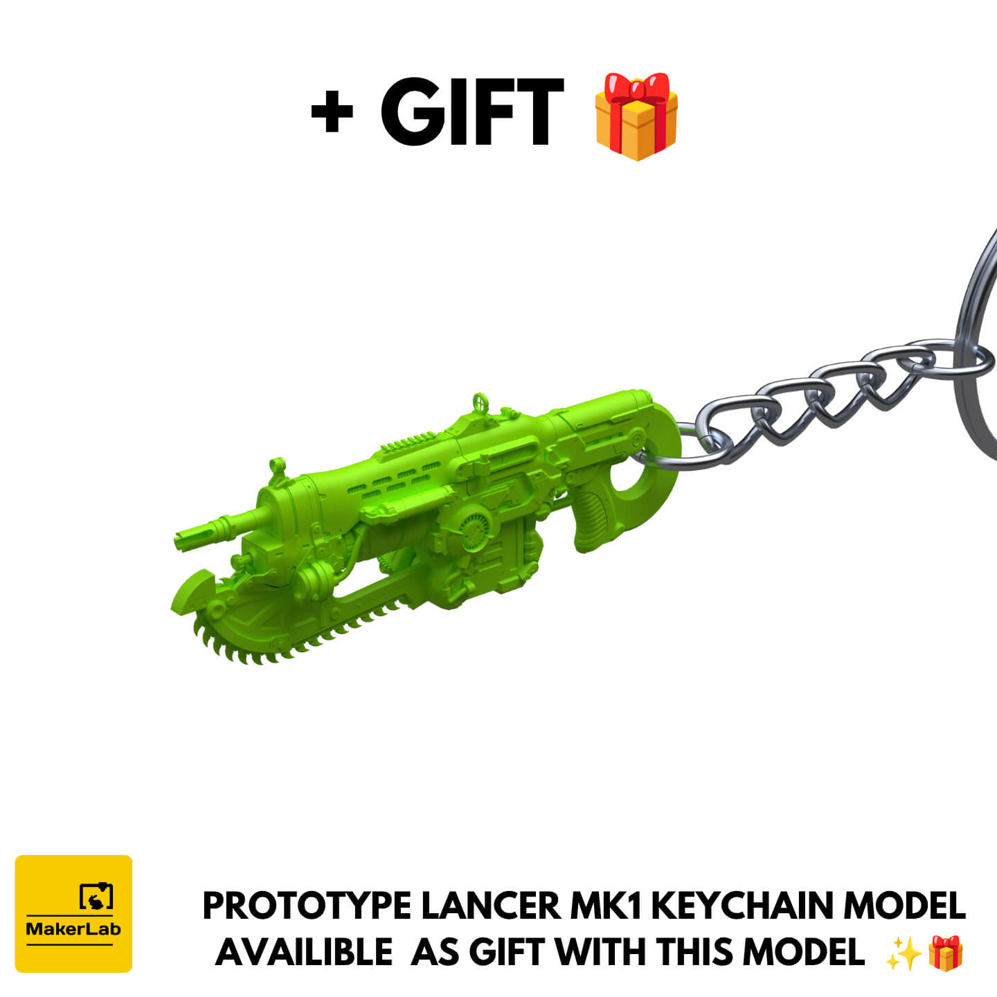 Prototype MK1 Lancer - GoW E-Day - STL - Commercial 3D Model