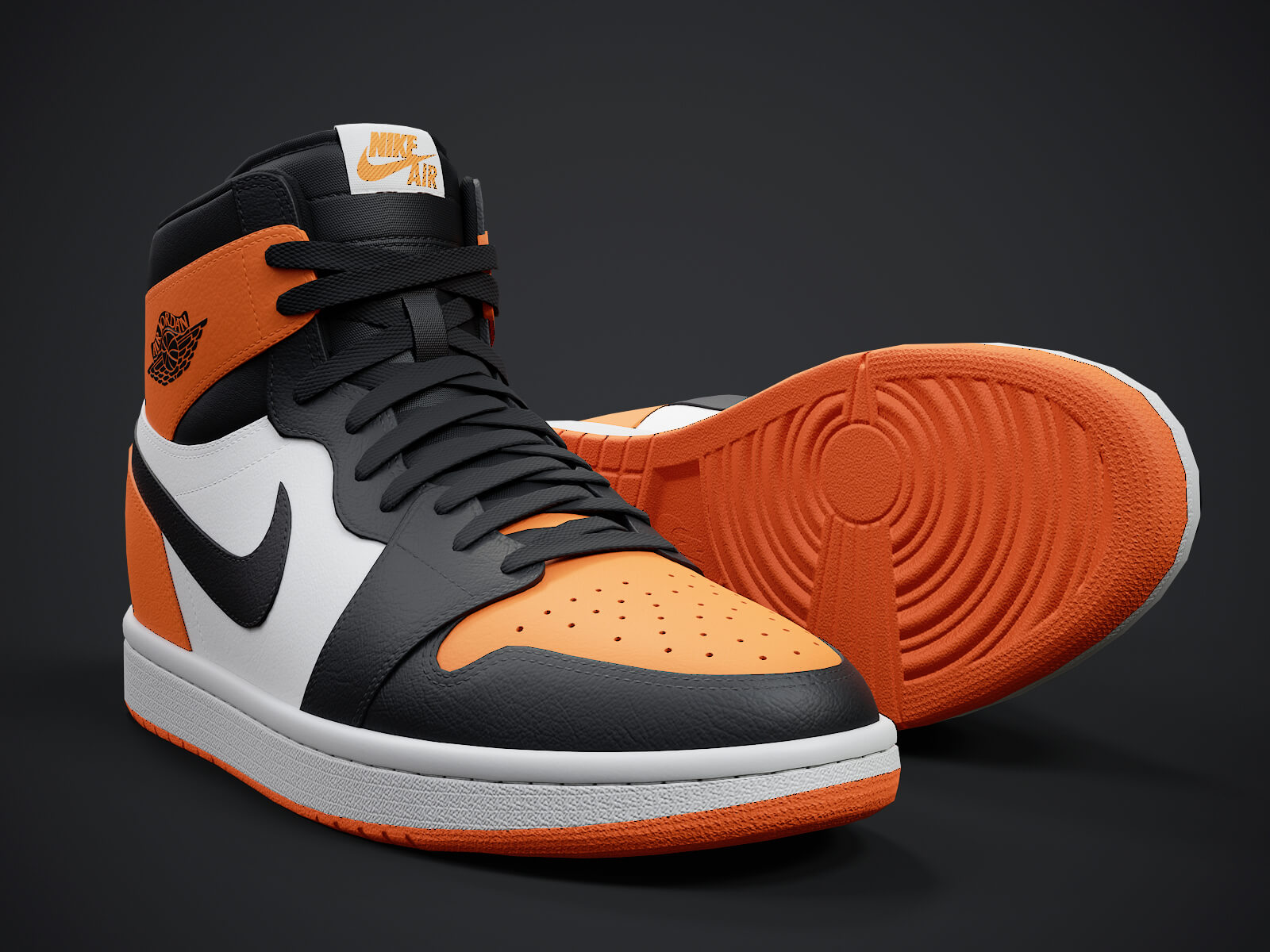 Air Jordan 1 Retro Sneaker PBR Model 6 3D Model