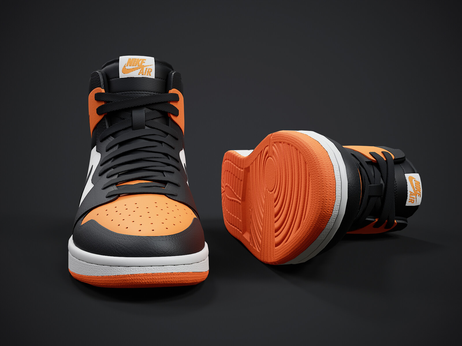 Air Jordan 1 Retro Sneaker PBR Model 6 3D Model