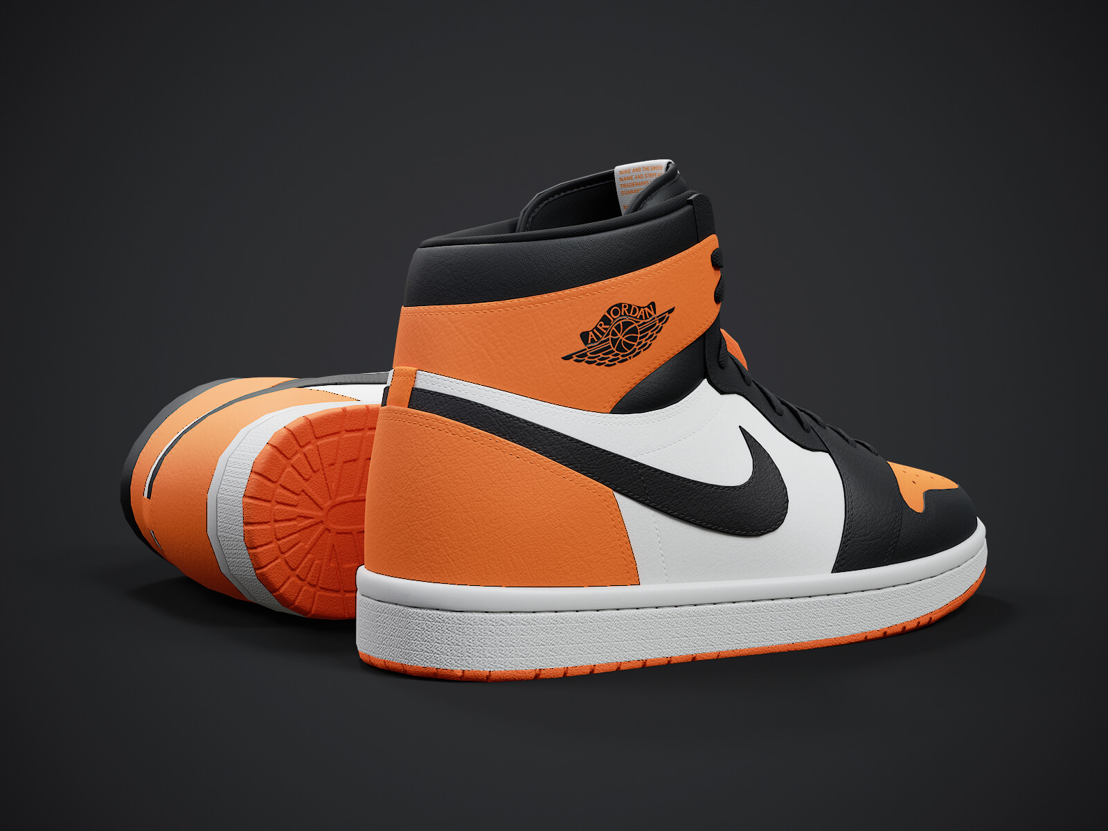 Air Jordan 1 Retro Sneaker PBR Model 6 3D Model