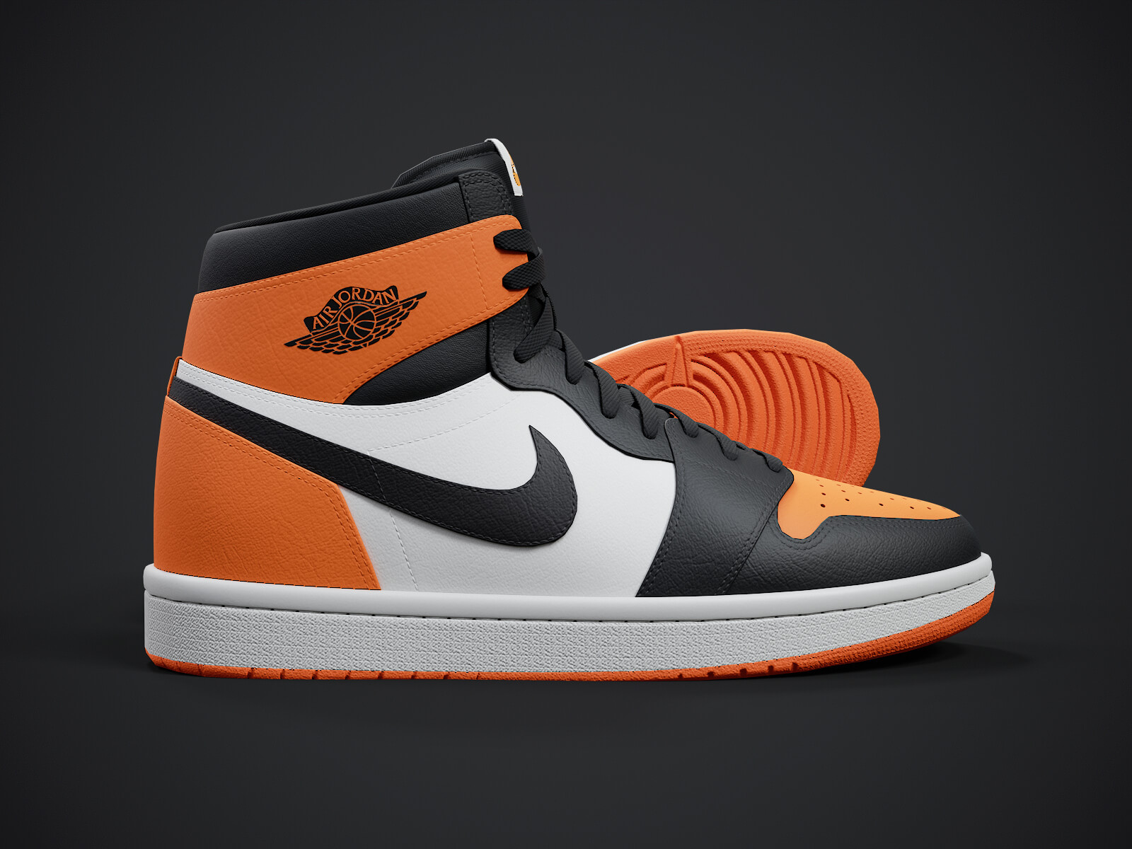 Air Jordan 1 Retro Sneaker PBR Model 6 3D Model