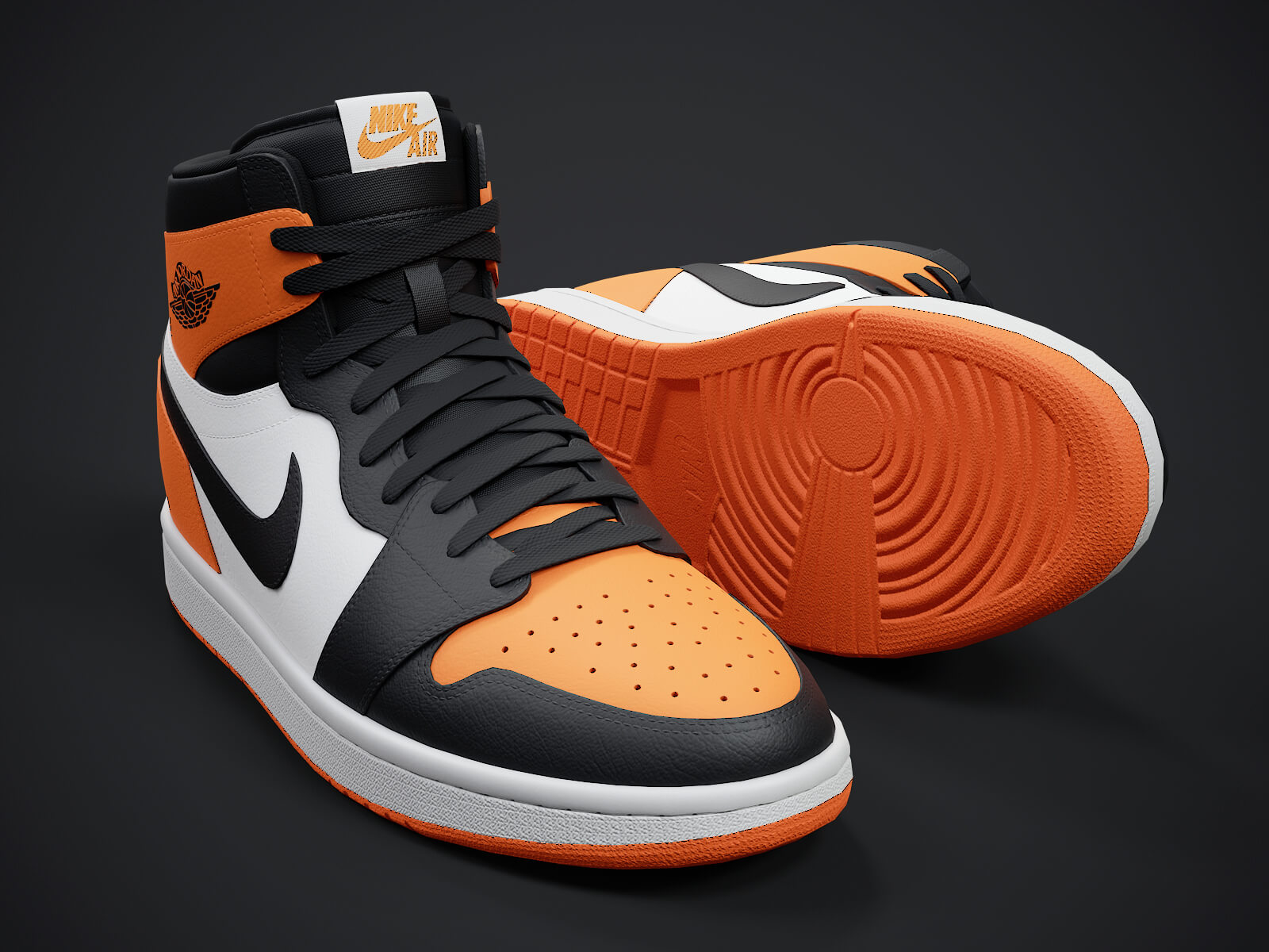 Air Jordan 1 Retro Sneaker PBR Model 6 3D Model
