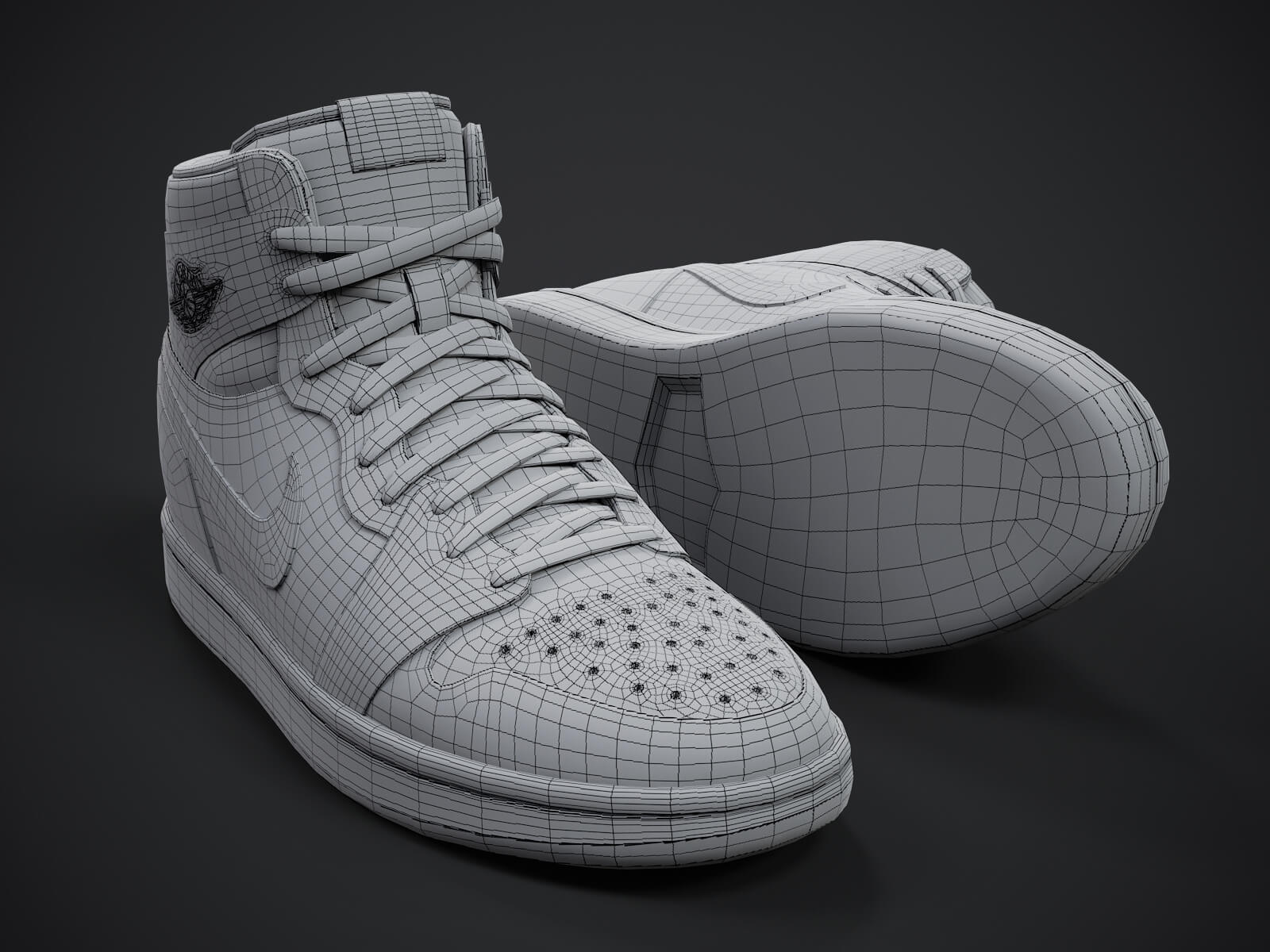Air Jordan 1 Retro Sneaker PBR Model 6 3D Model