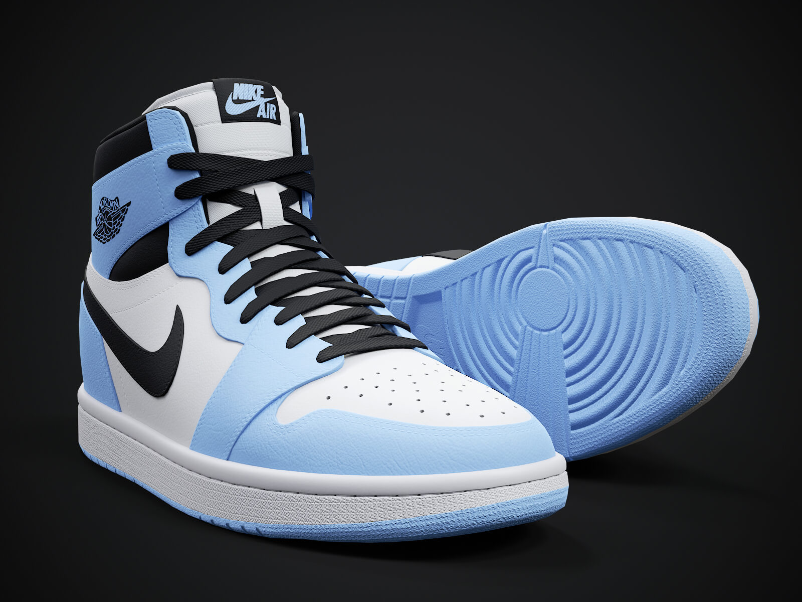 Air Jordan 1 Retro Sneaker PBR Model 7 3D Model