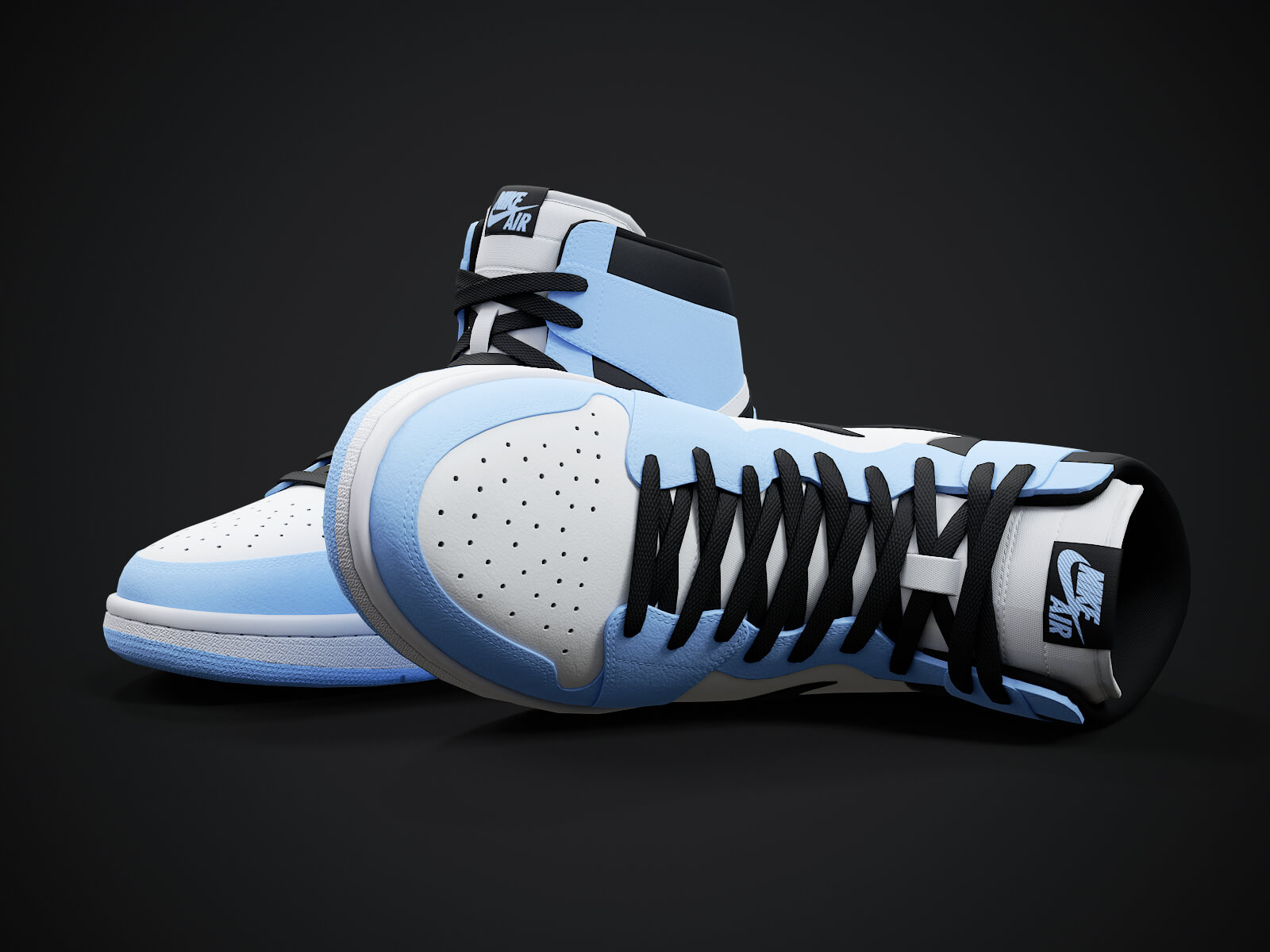 Air Jordan 1 Retro Sneaker PBR Model 7 3D Model