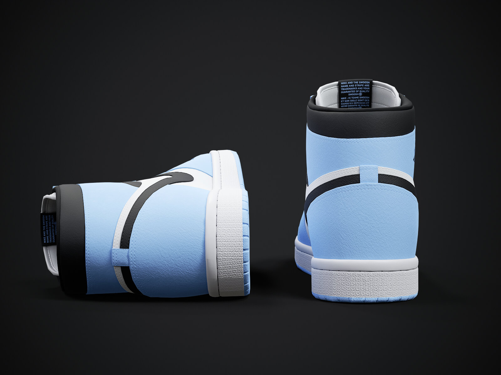 Air Jordan 1 Retro Sneaker PBR Model 7 3D Model