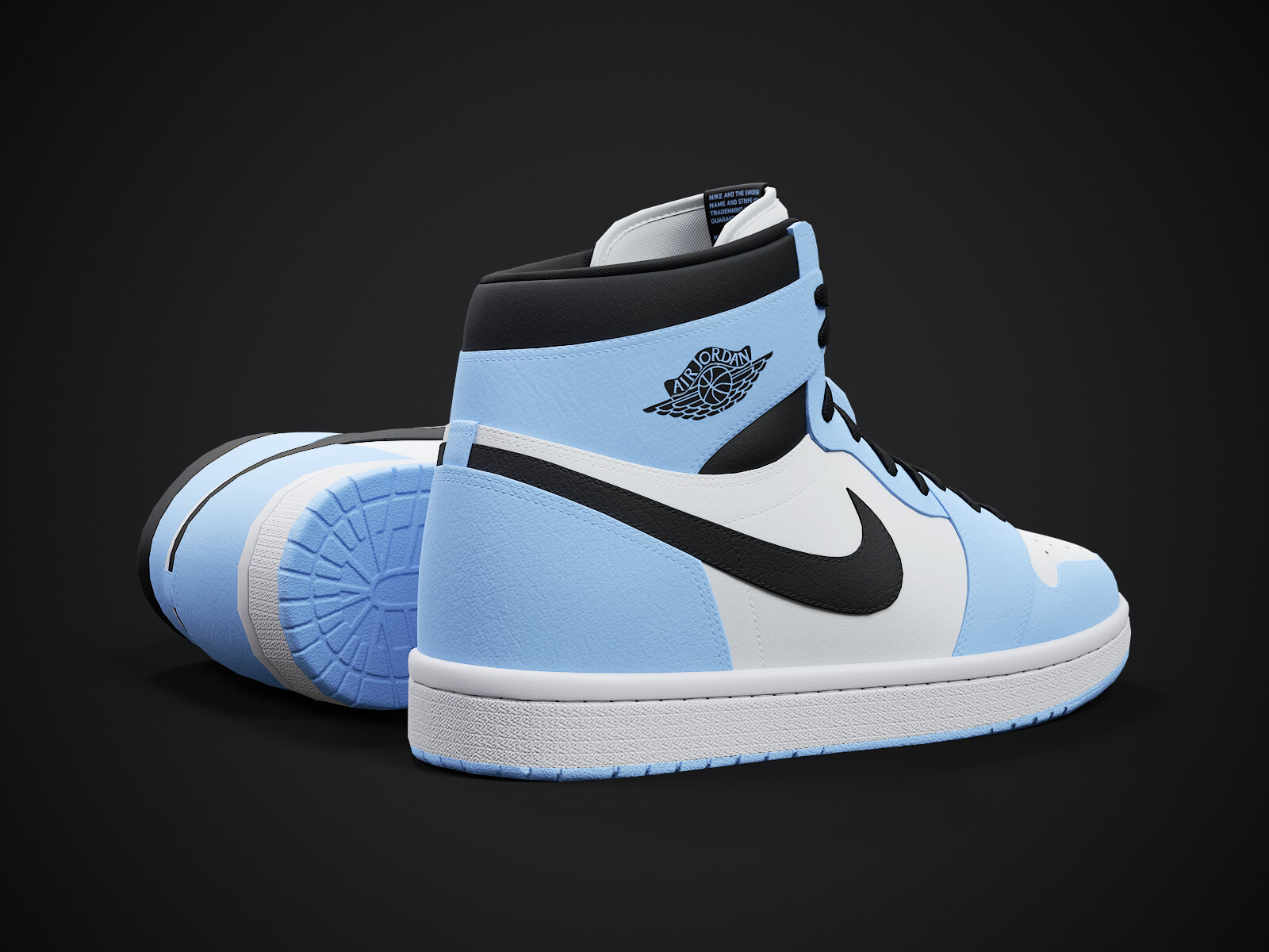 Air Jordan 1 Retro Sneaker PBR Model 7 3D Model