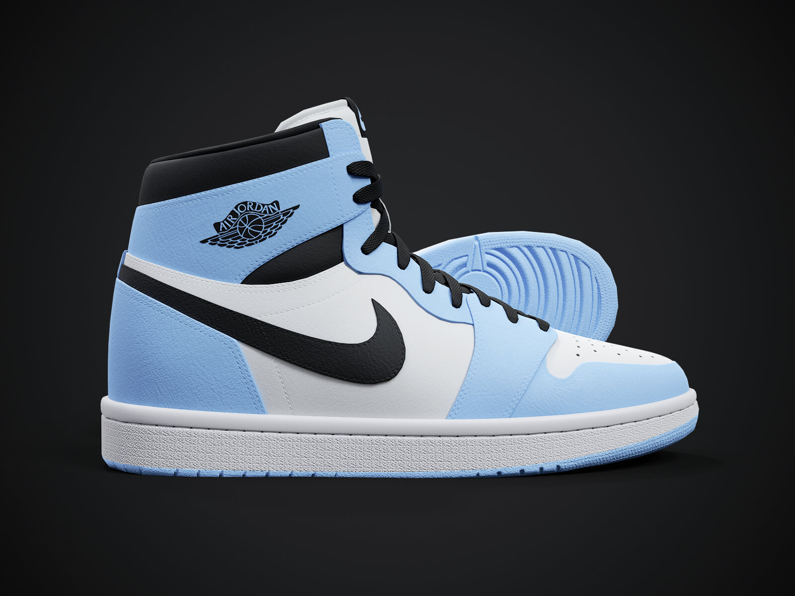 Air Jordan 1 Retro Sneaker PBR Model 7 3D Model