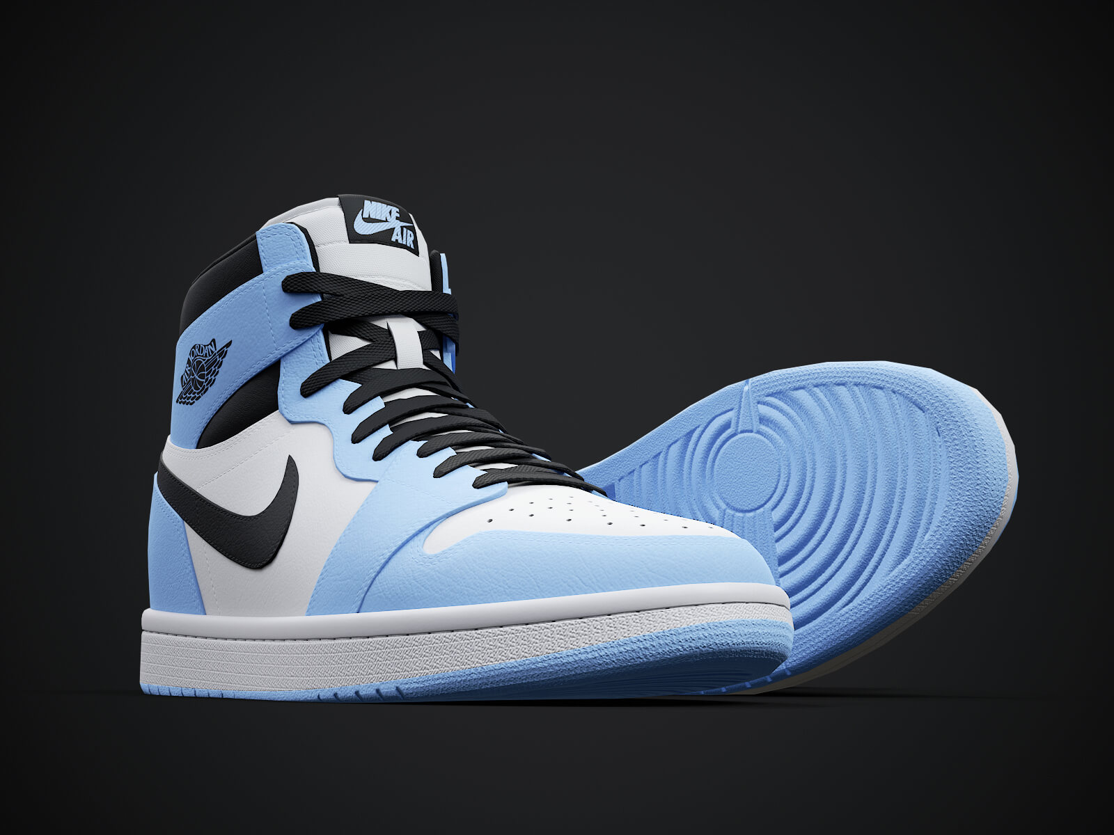 Air Jordan 1 Retro Sneaker PBR Model 7 3D Model