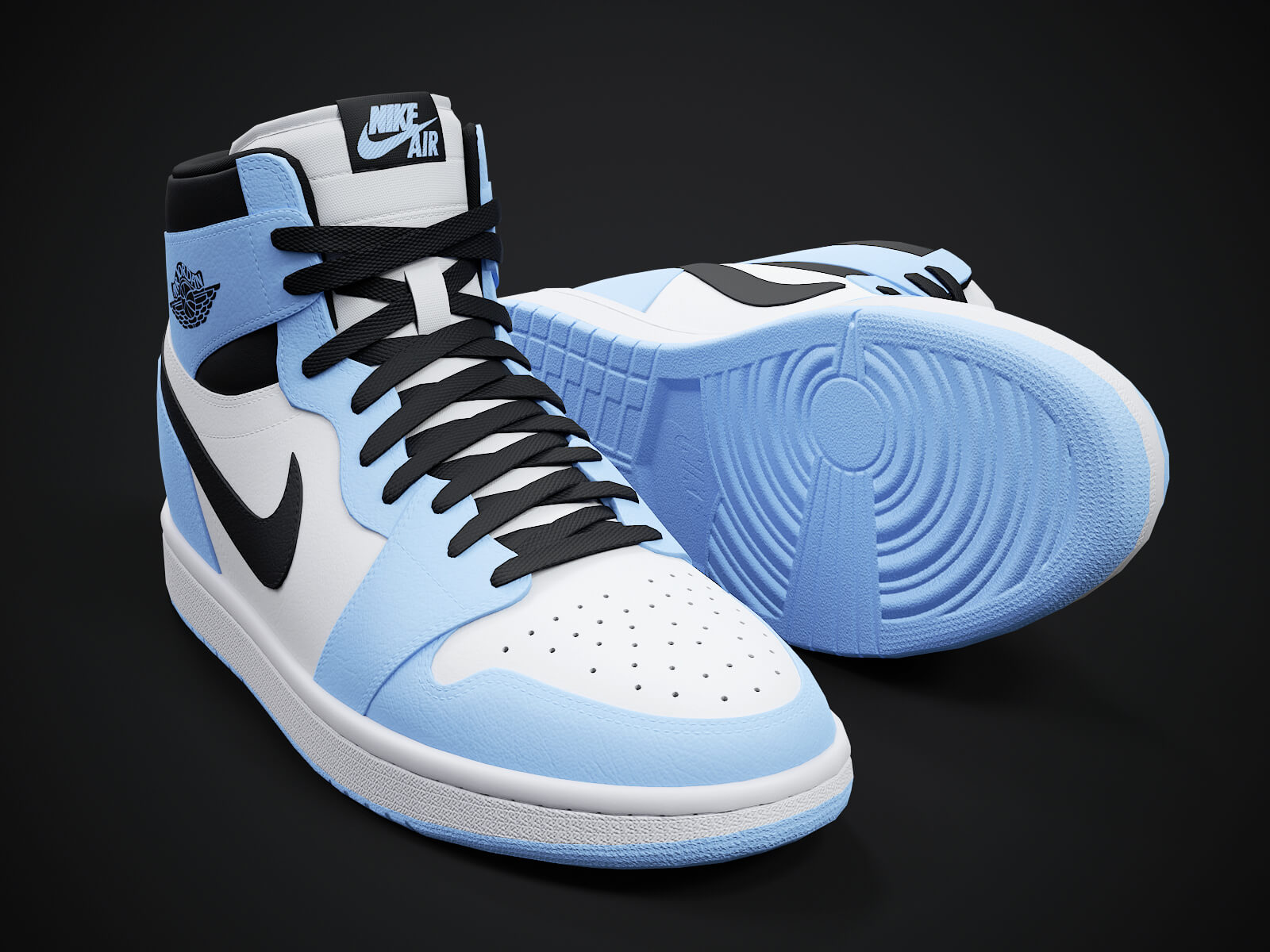 Air Jordan 1 Retro Sneaker PBR Model 7 3D Model