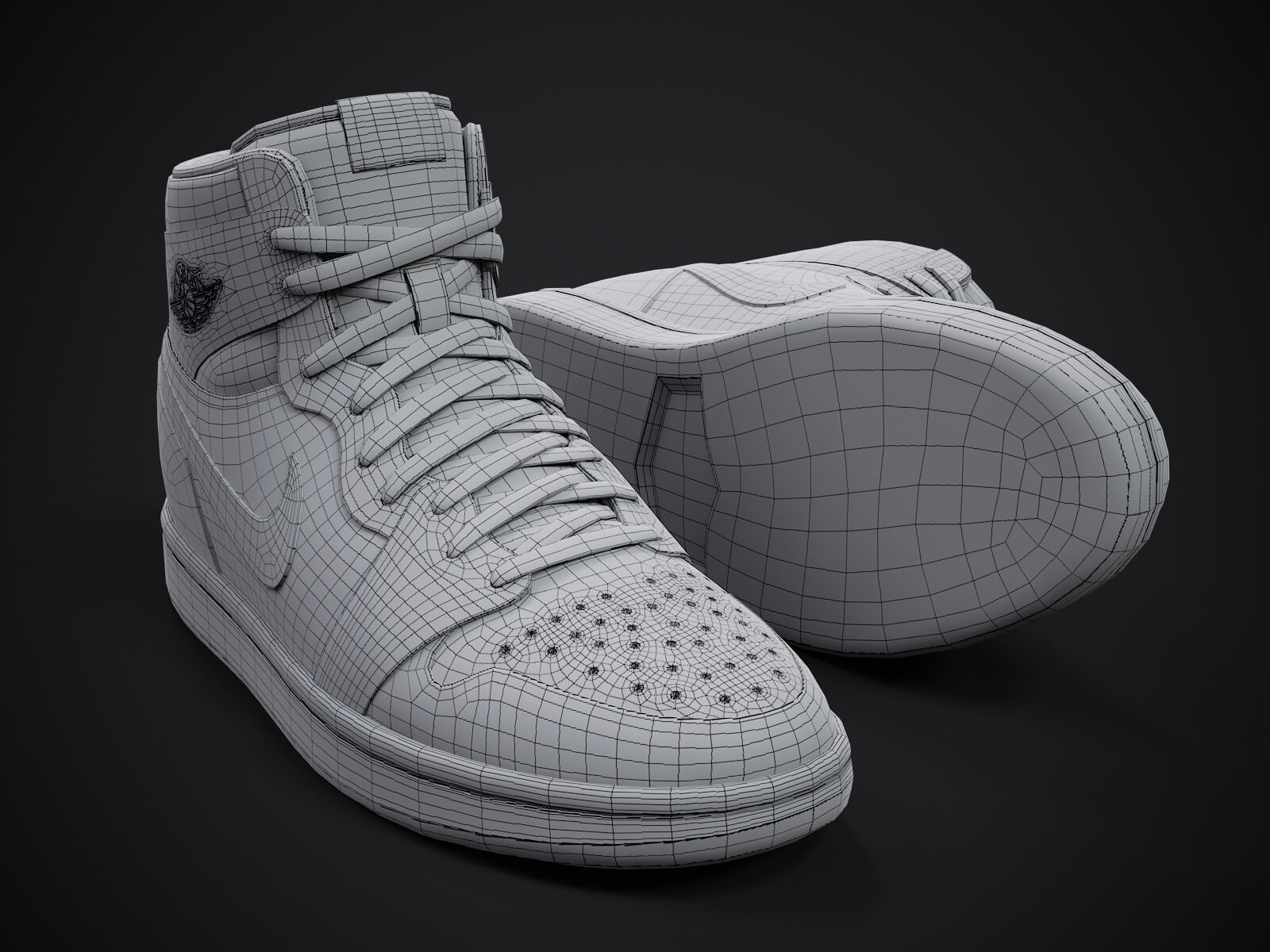 Air Jordan 1 Retro Sneaker PBR Model 7 3D Model