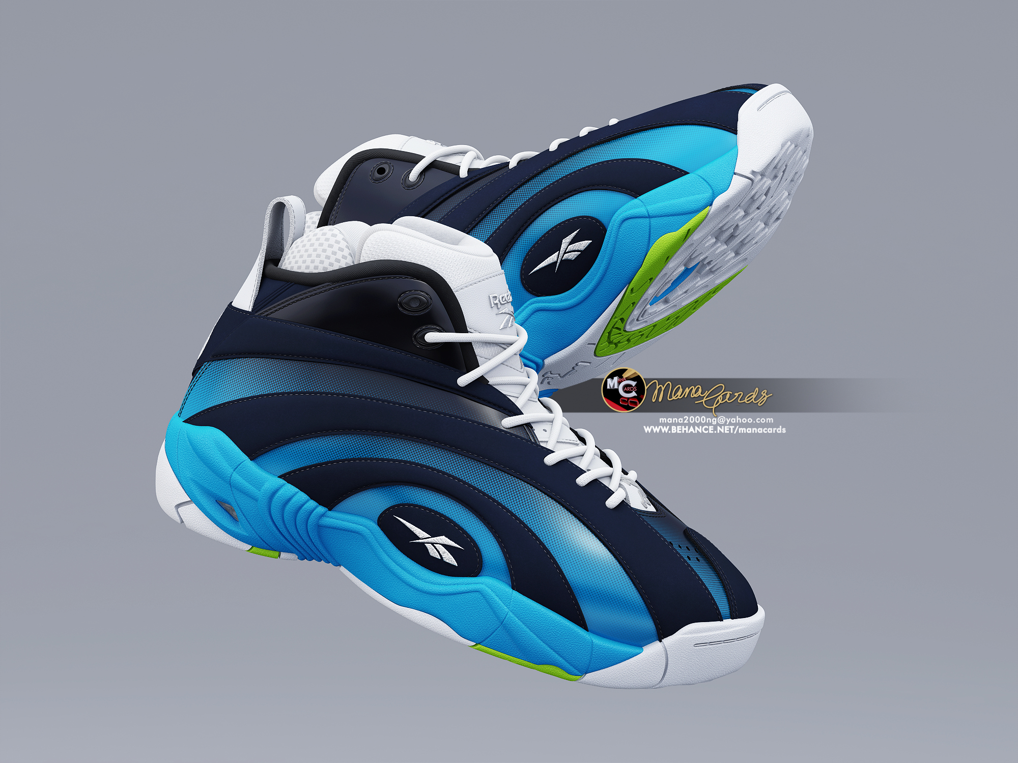 3D Sneakers viz_Reebok Shaqnosis 3D Render, Digital Artwork by manacards