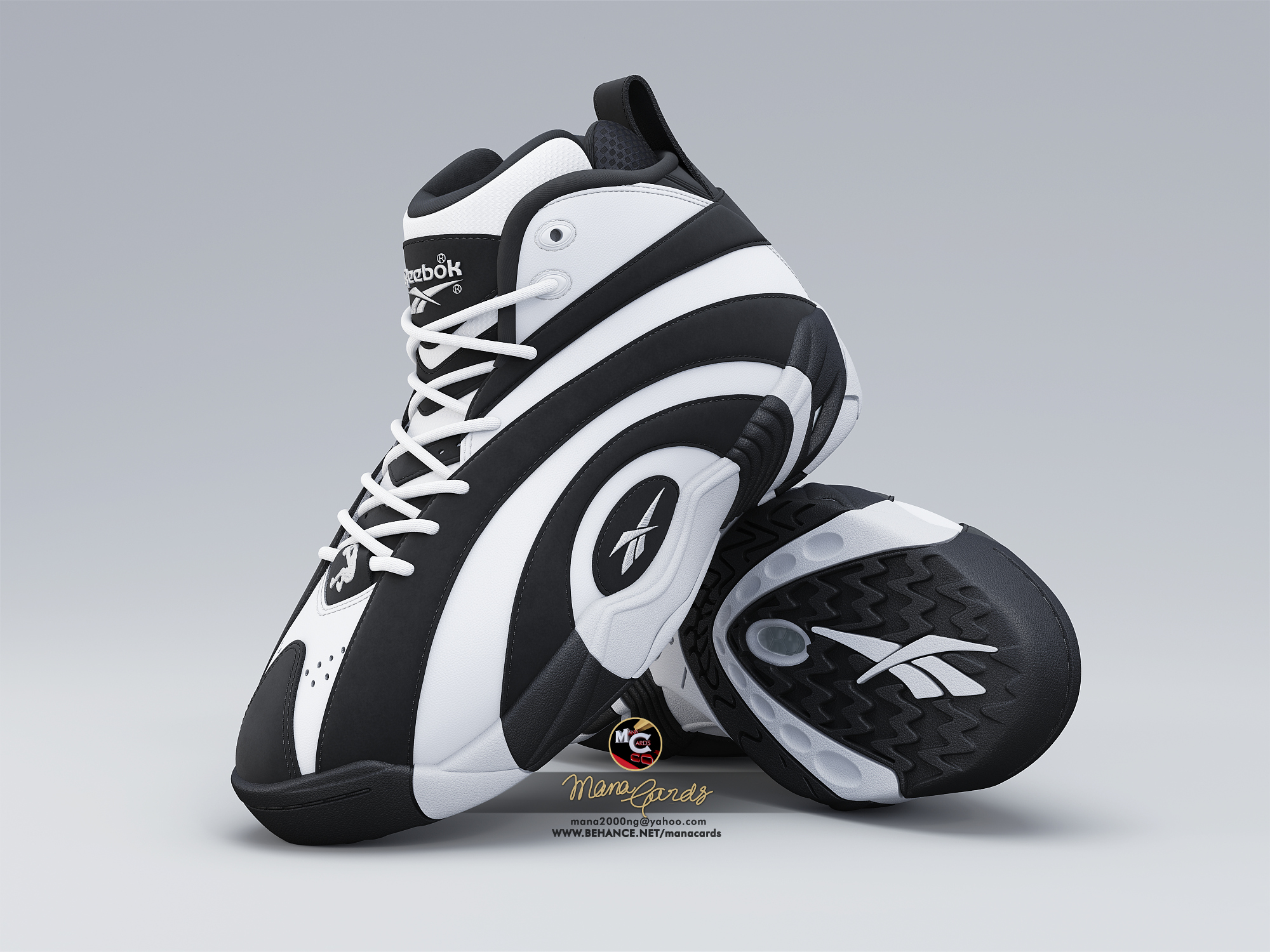 3D Sneakers viz_Reebok Shaqnosis 3D Render, Digital Artwork by manacards