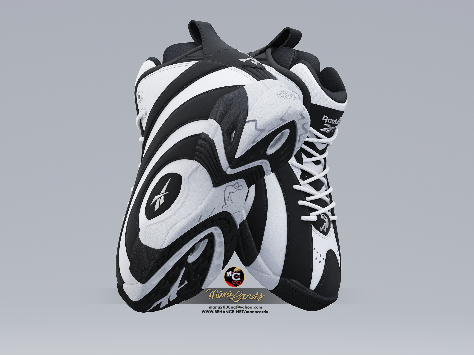 3D Sneakers viz_Reebok Shaqnosis 3D Render, Digital Artwork by manacards