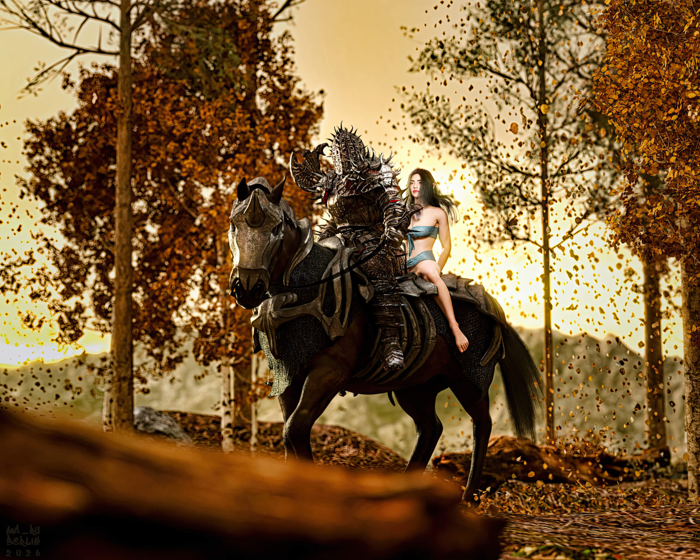 Fall Traveling 3D Render, Digital Artwork by maru_berlin