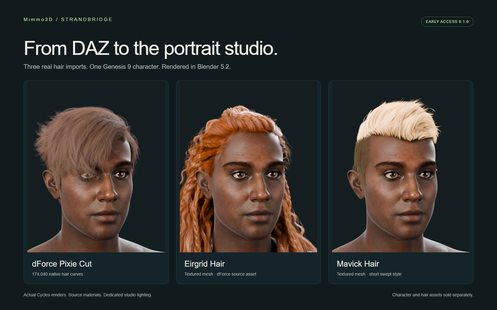 Mimmo3D StrandBridge - DAZ Studio 6 to Blender 5.2 3D Software or Plug-In
