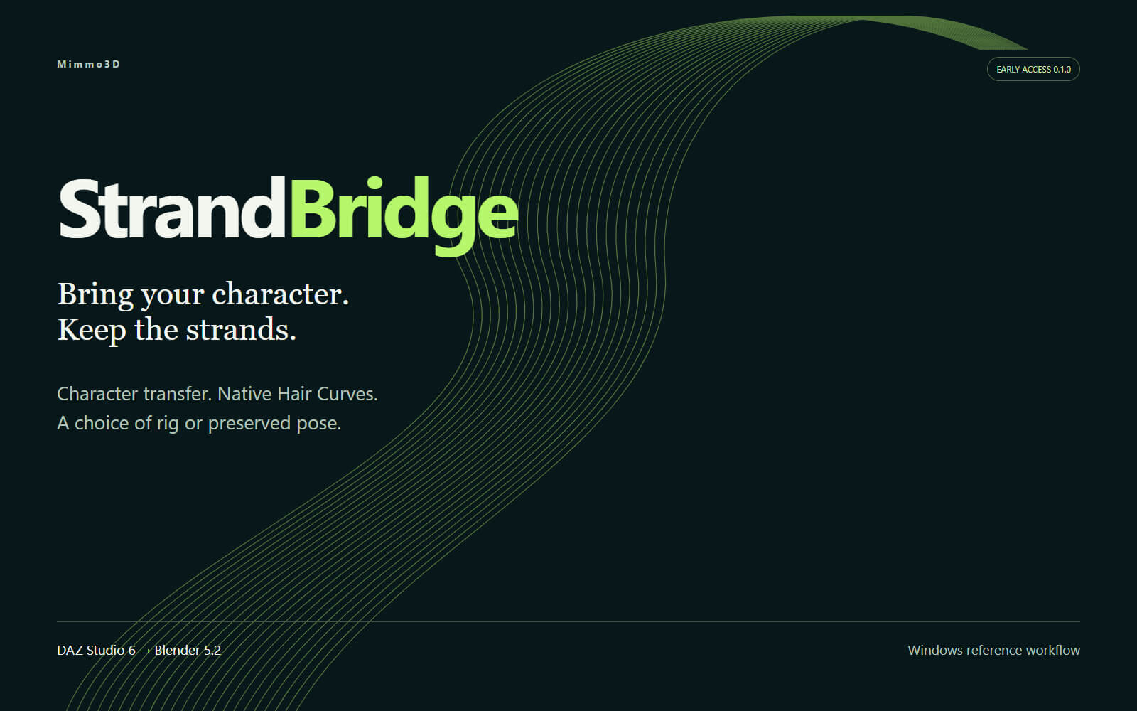 Mimmo3D StrandBridge - DAZ Studio 6 to Blender 5.2 3D Software or Plug-In