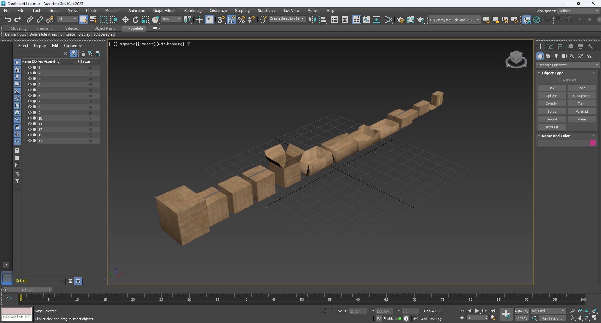 Different Cardboard Box 3D Model