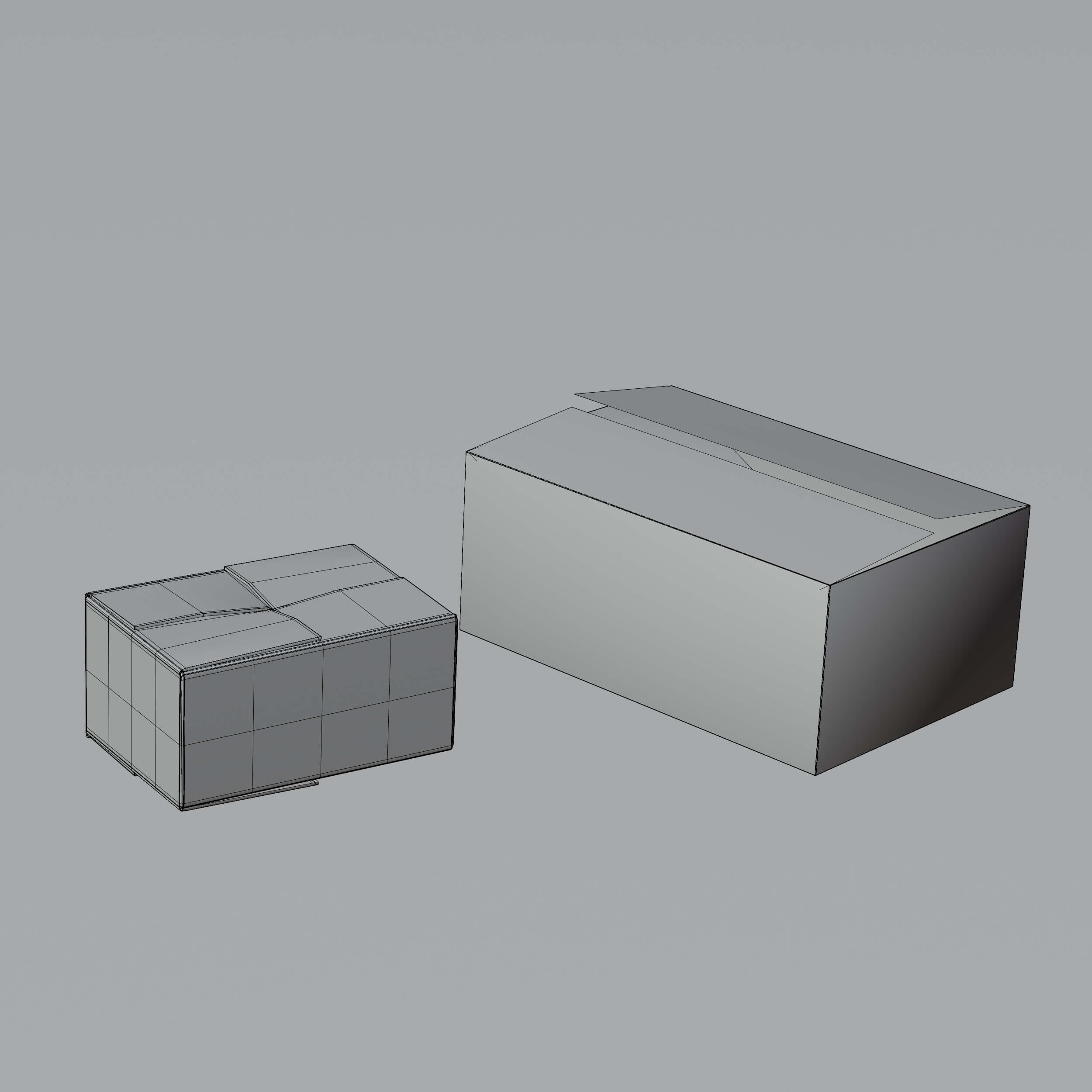 Different Cardboard Box 3D Model