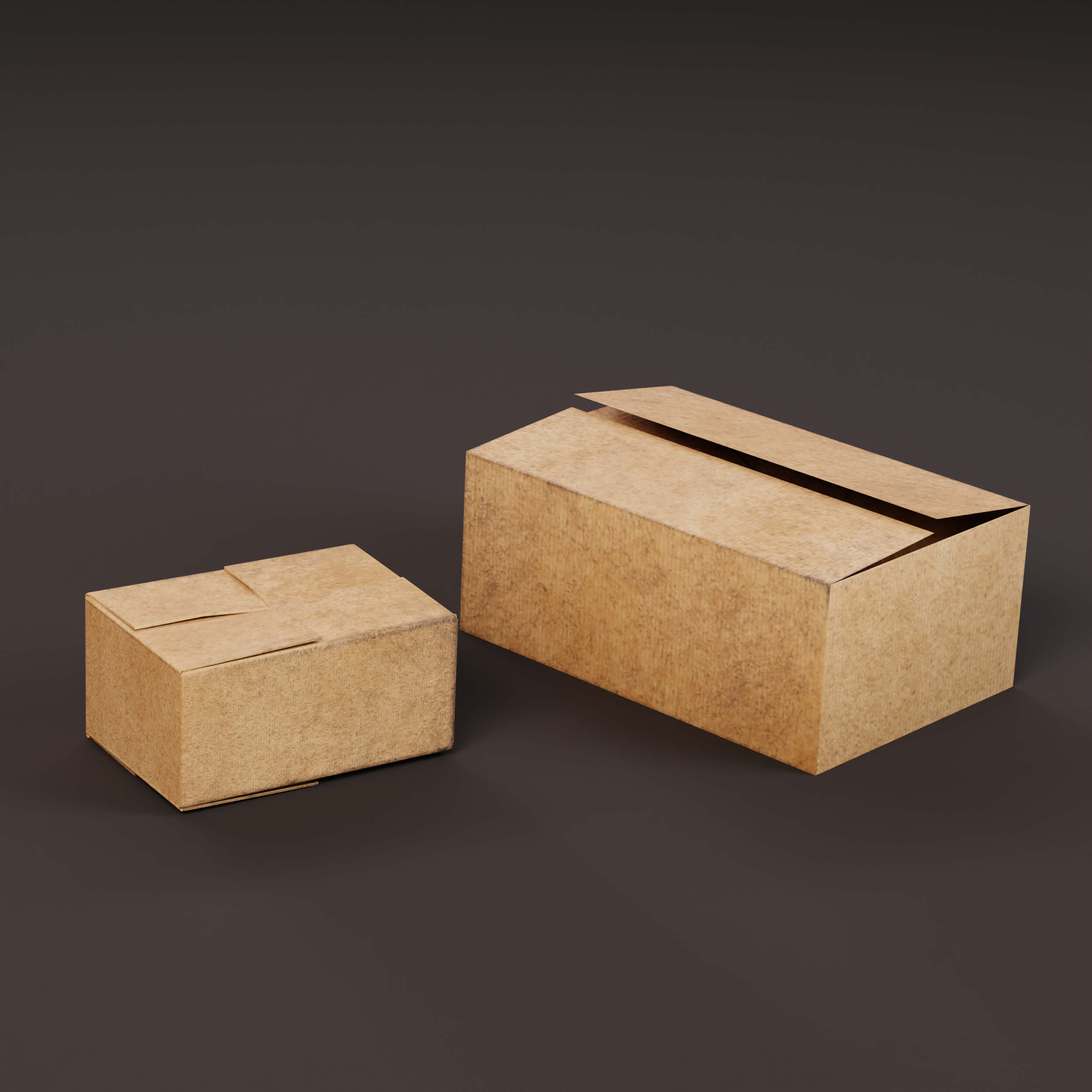 Different Cardboard Box 3D Model