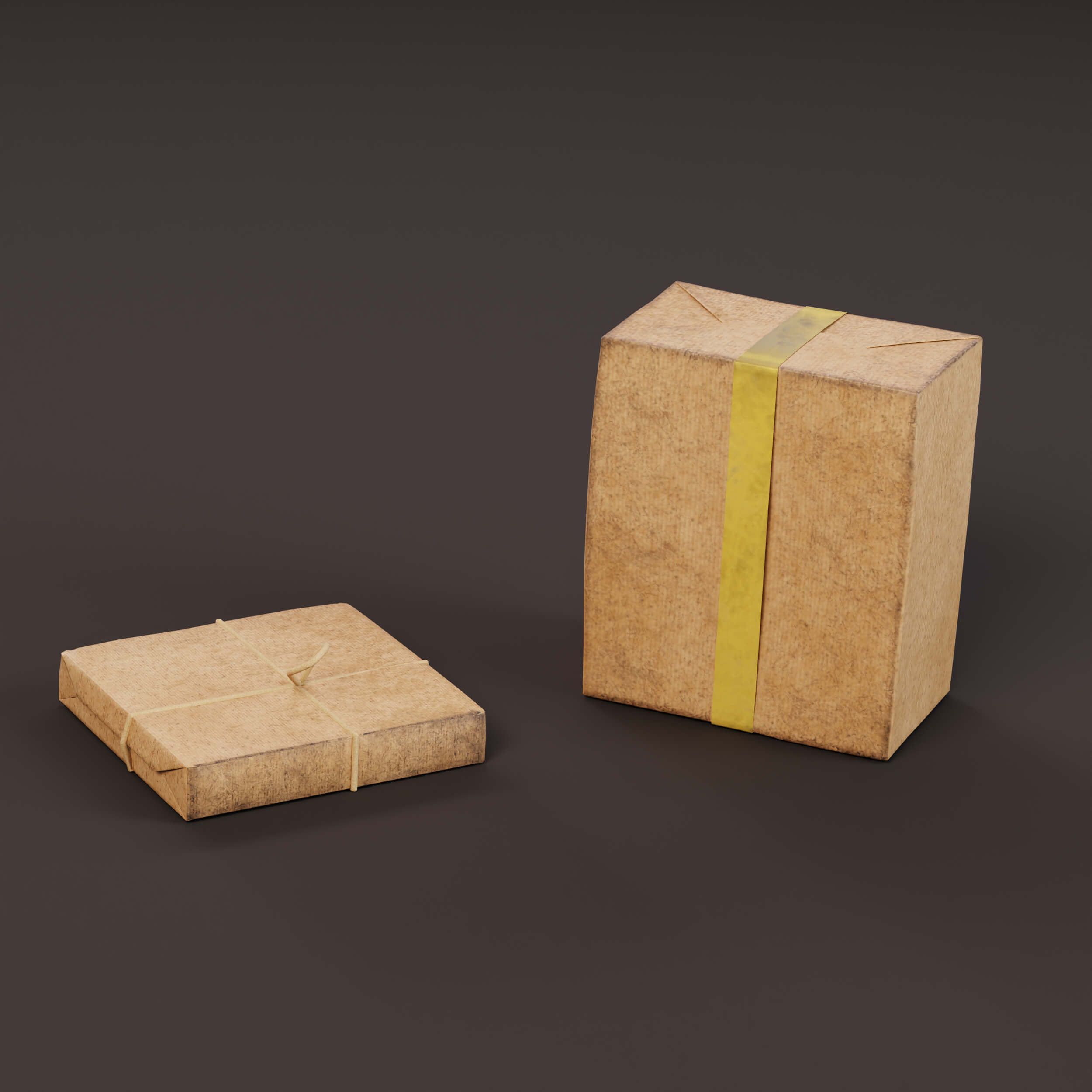 Different Cardboard Box 3D Model