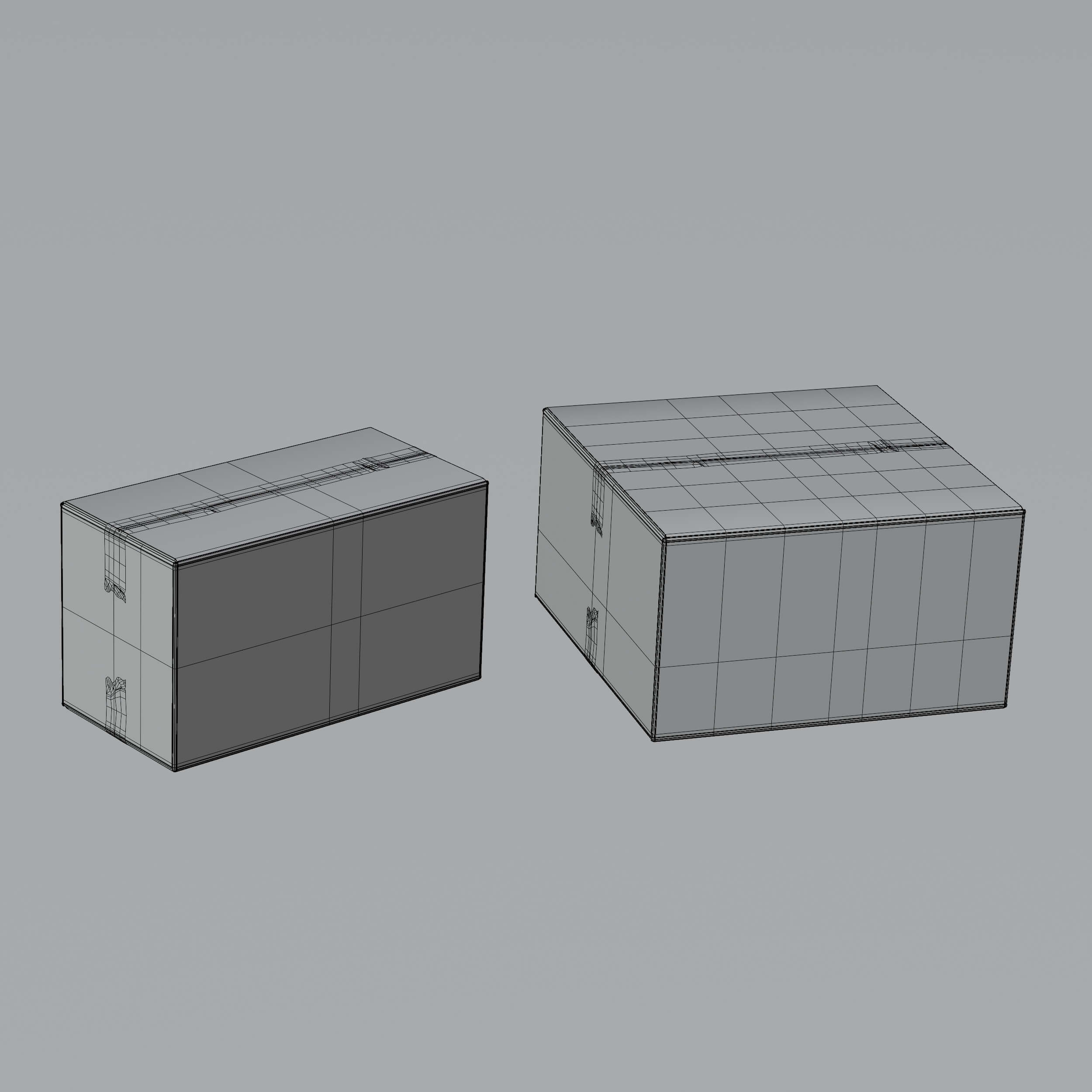 Different Cardboard Box 3D Model