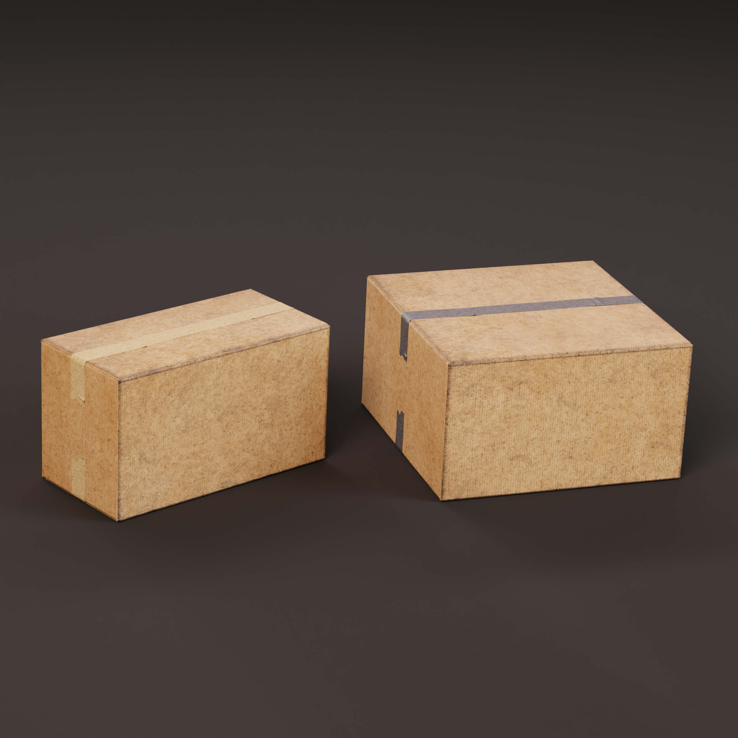 Different Cardboard Box 3D Model