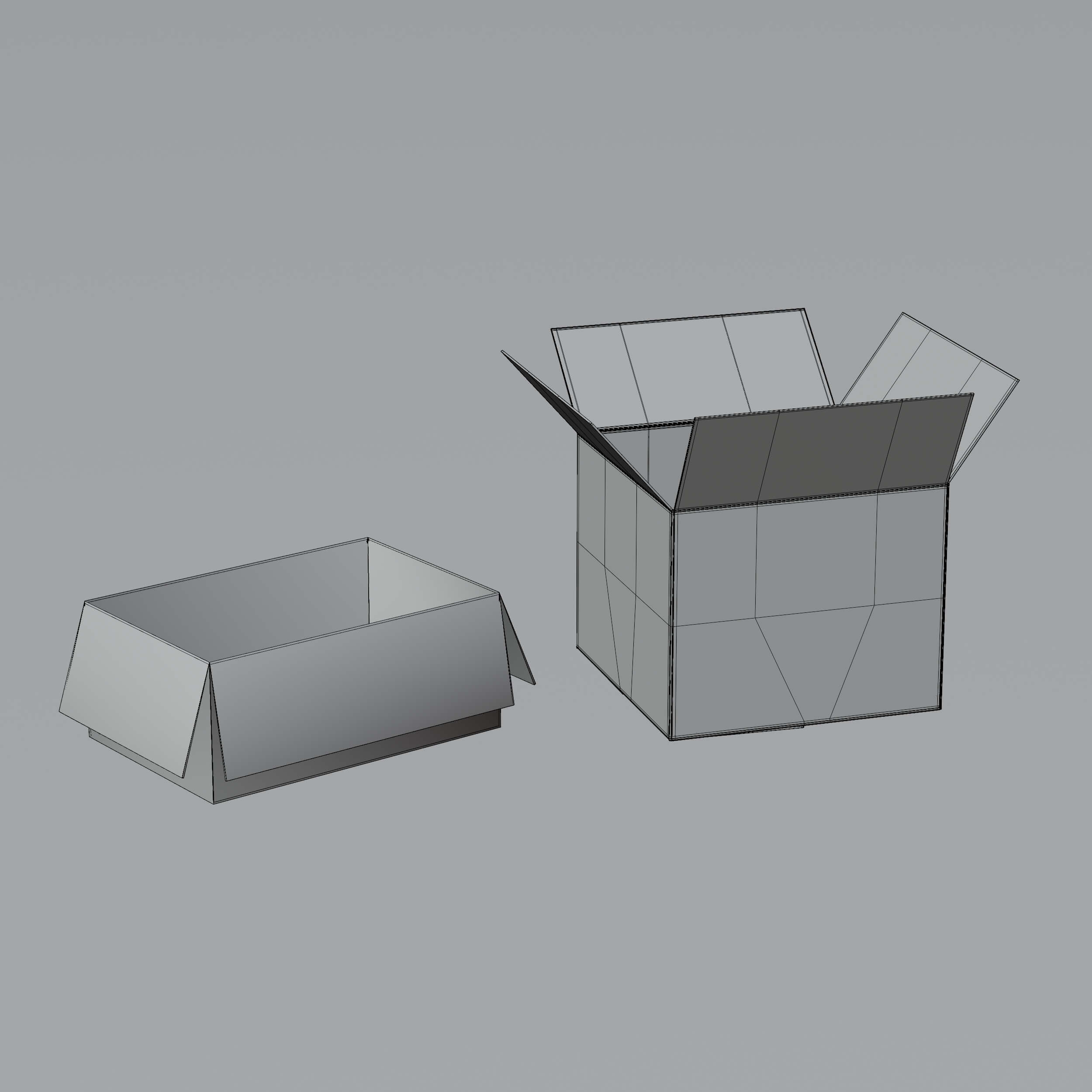 Different Cardboard Box 3D Model